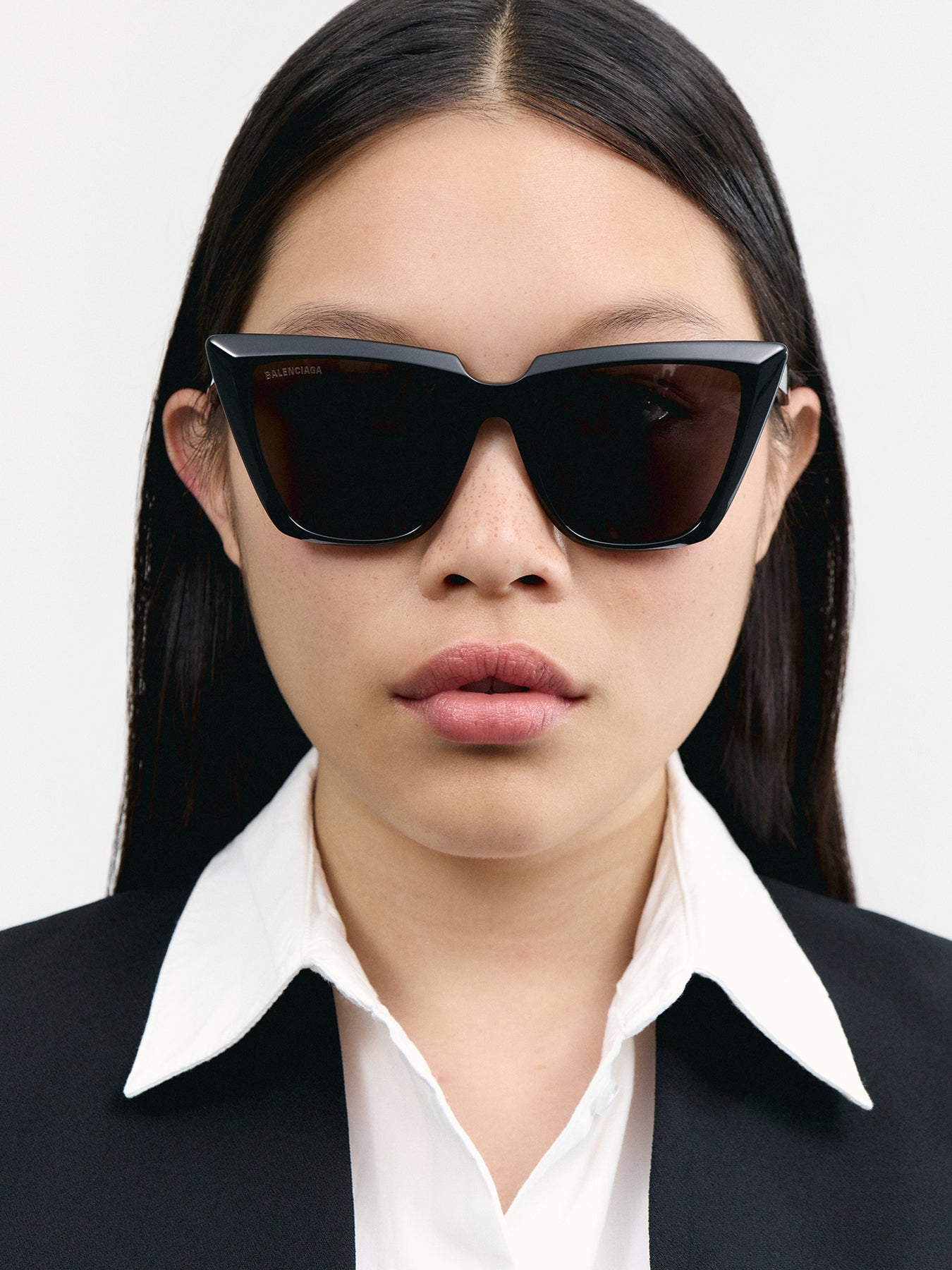 BB0046S Oversized Cat eye Acetate Balenciaga Logo Sunglasses