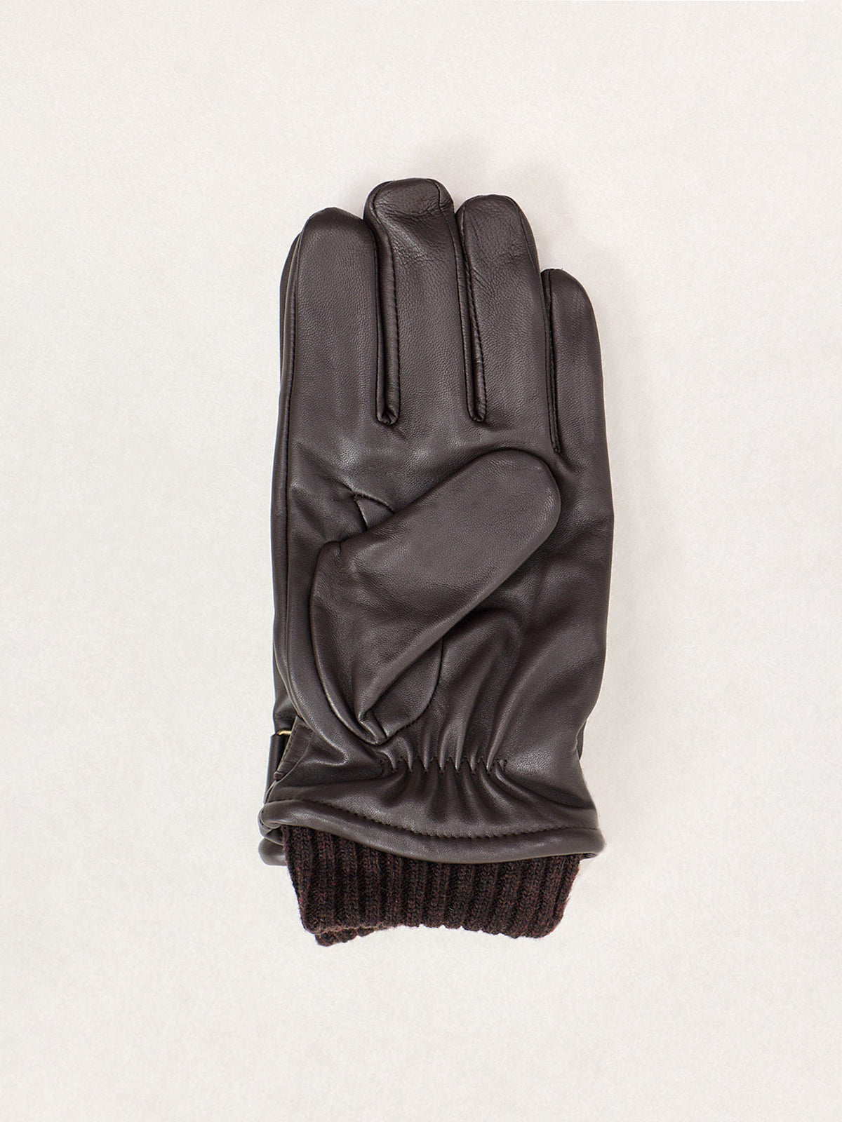 Leather Henley Touchscreen Gloves - Brown