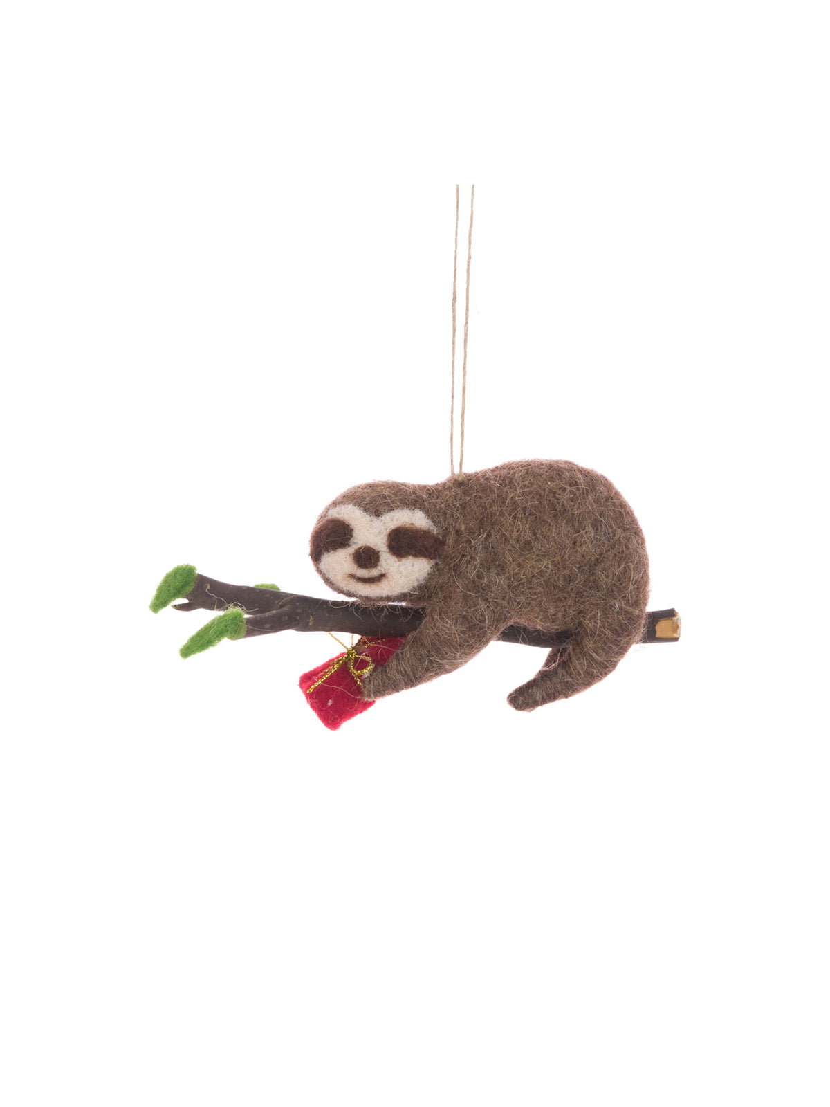 Felt Sloth Hanging Decoration 10cm - Multi