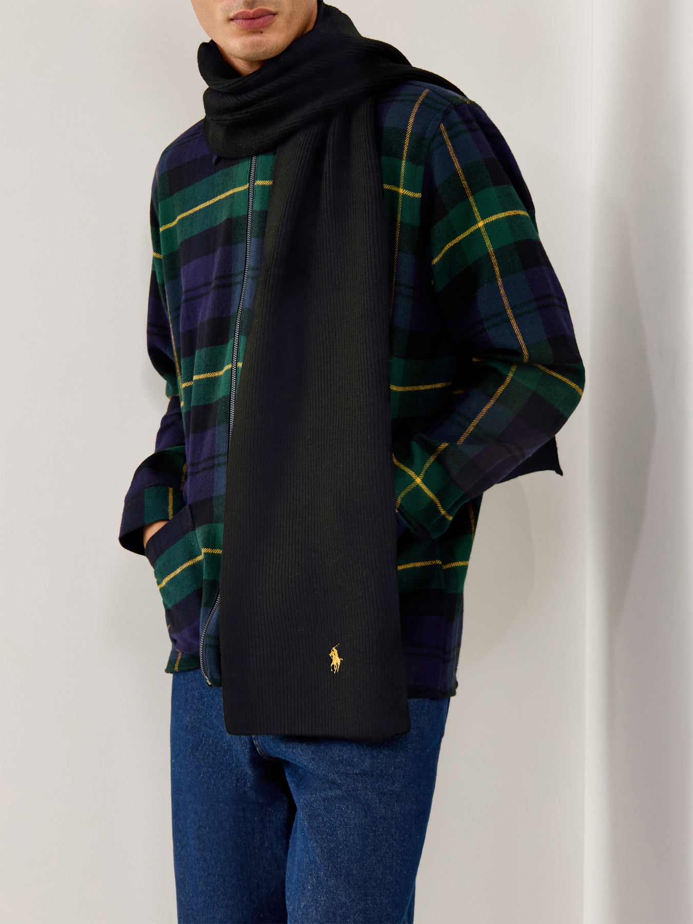 Merino Wool Scarf Black