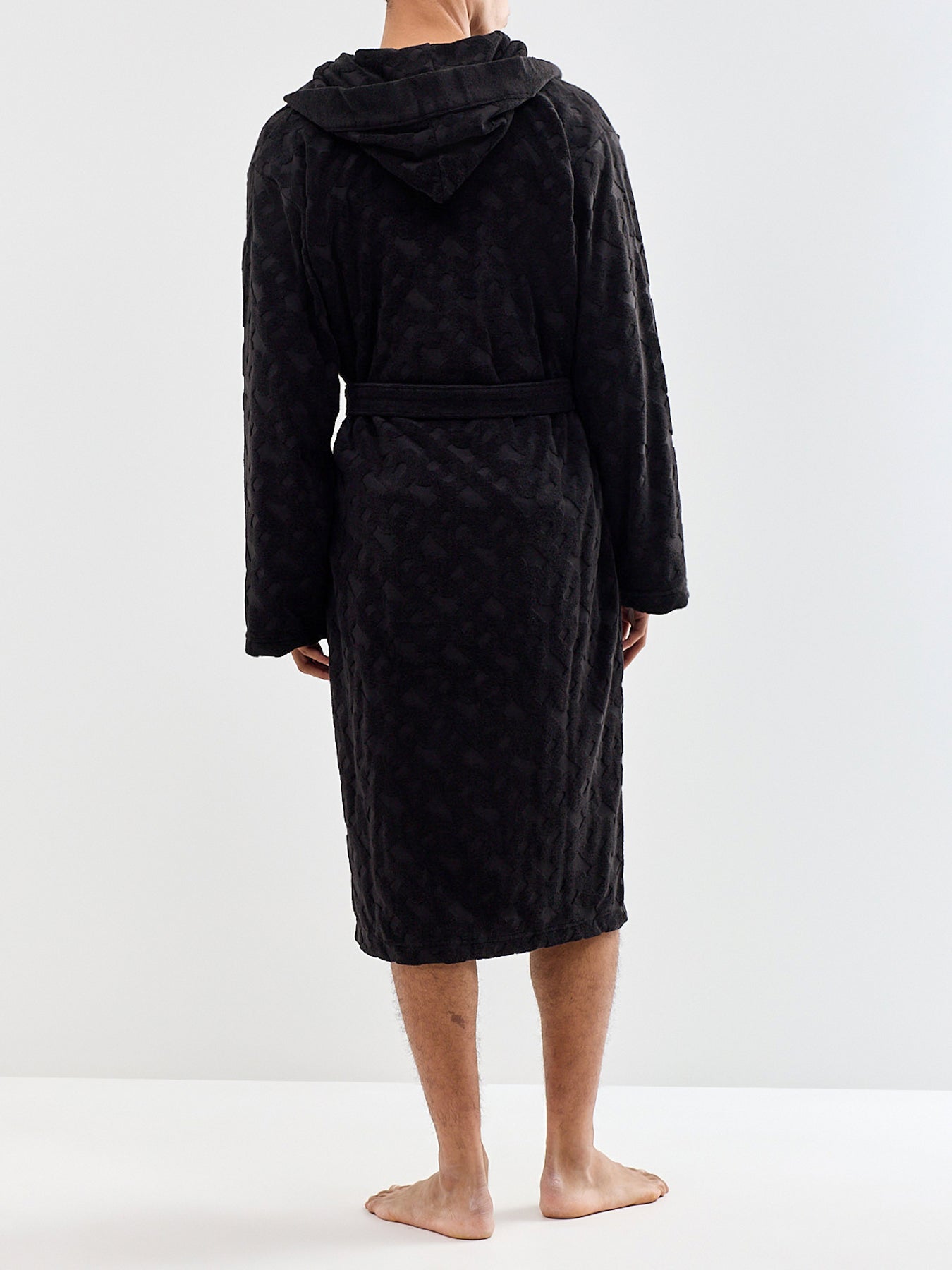Cotton Blend Fashion Robe - Black
