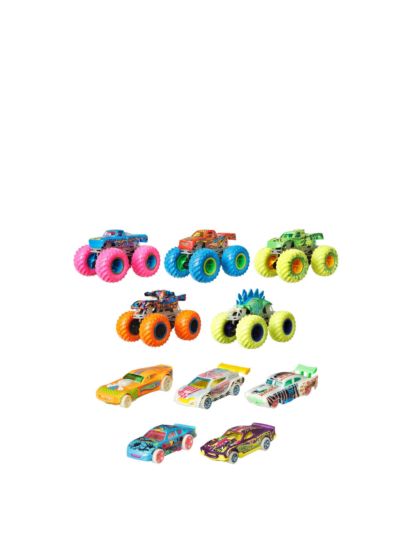 Hot Wheels MT Glow In The Dark Car Bundle