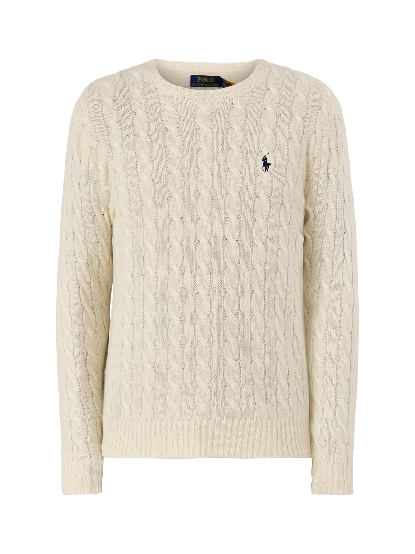 Wool Cashmere Blend Cable Knit Andover Cream