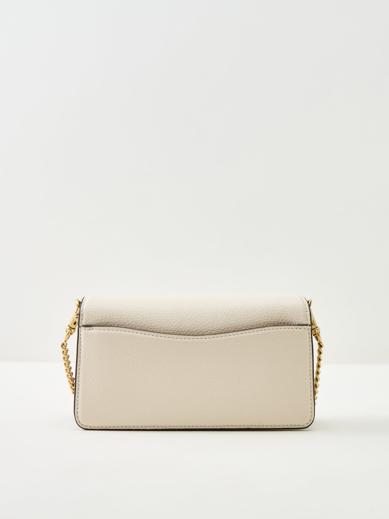 Tabby Chain Leather Clutch Chalk