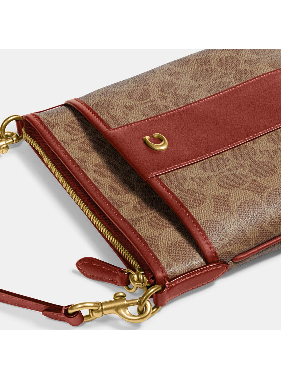 Kitt Messenger Crossbody In Colorblock Signature Canvas Tan Rust