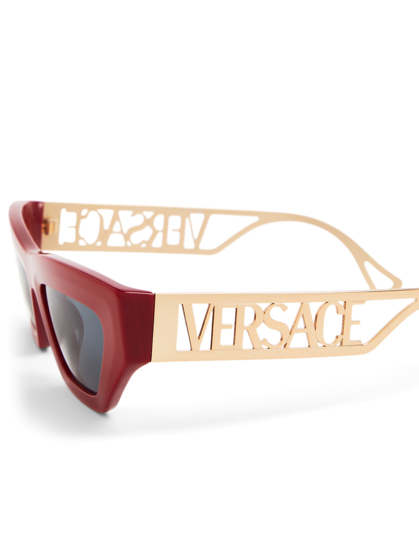 Versace Cut Out Logo Slim Acetate Sunglasses
