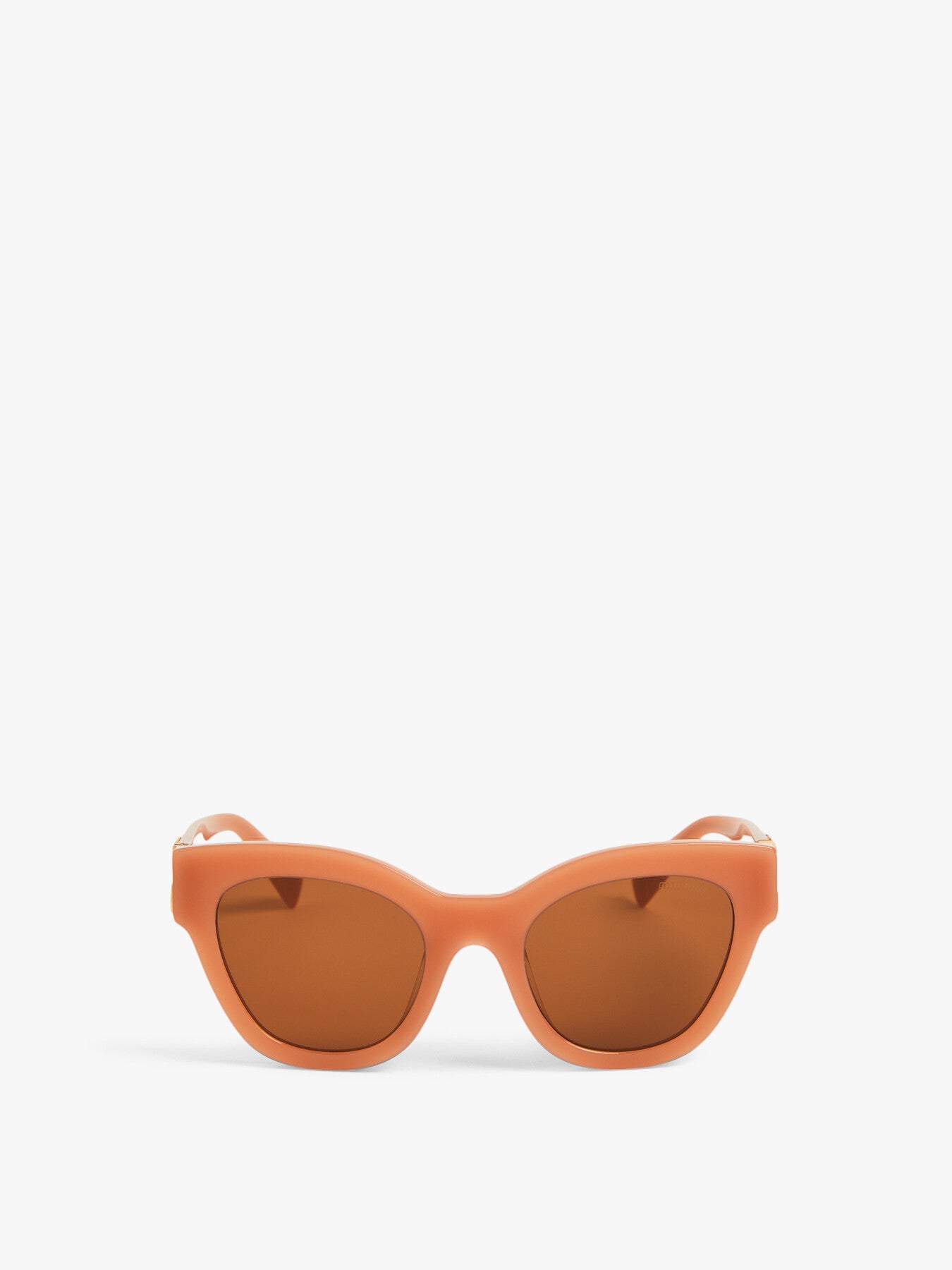 MU 01YS Round Acetate Miu Miu Gold Logo Sunglasses