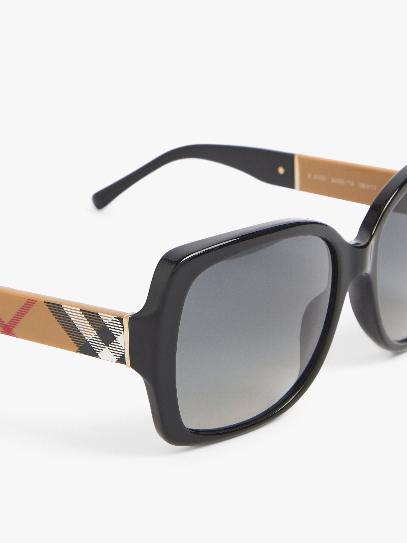 BE4160 Oval Check Arm Acetate Sunglasses