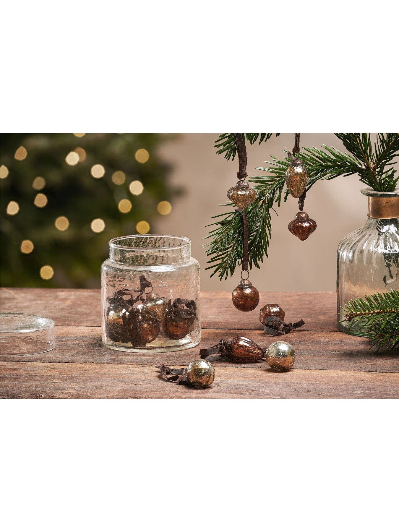 Adisa Antique Gold & Rust Bauble Jar Pack of 16