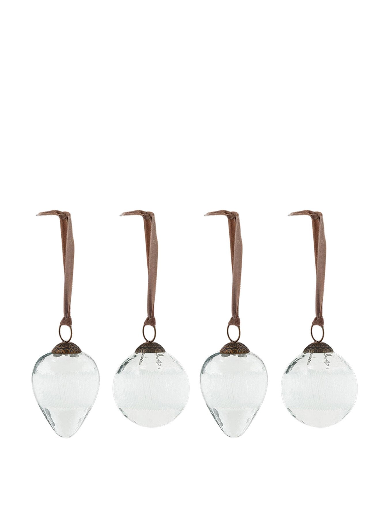 Anara Etched Glass Baubles Pack Of 4