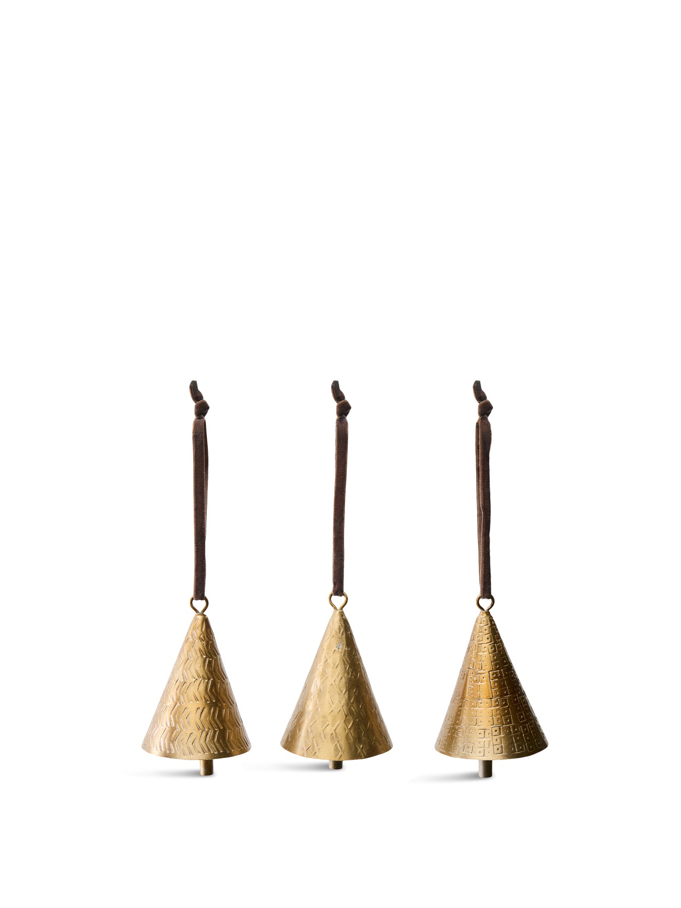 Manya Metal Bell Baubles Christmas Decoration Set of 3