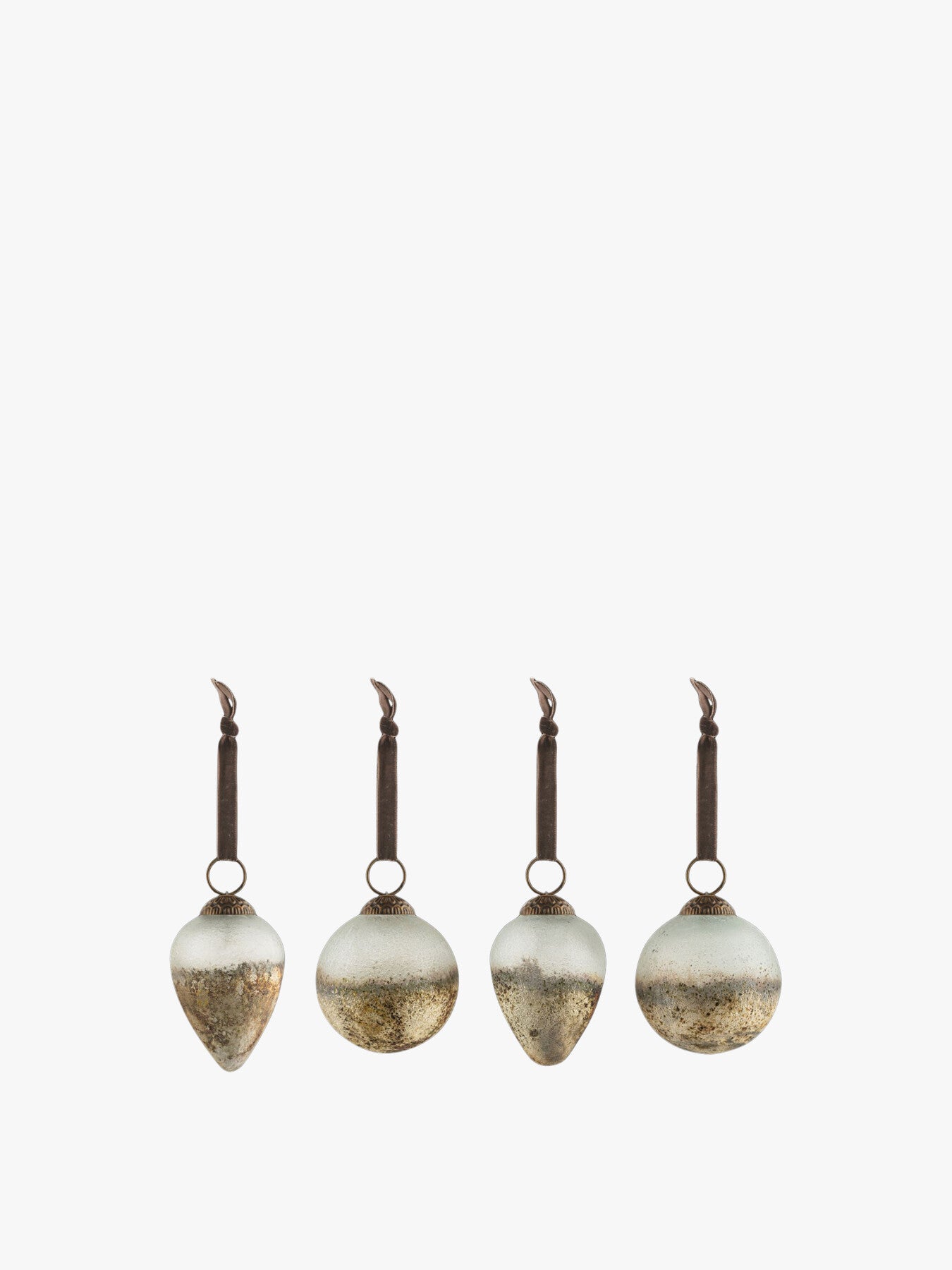 Ngolo Smoked Glass Baubles Pack Of 4