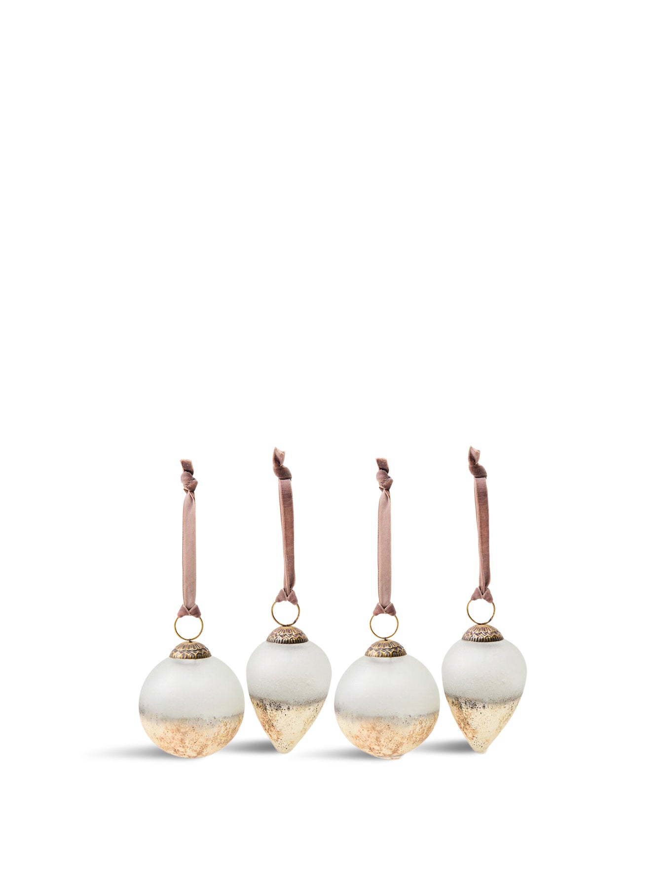 Ngolo Smoked Glass Baubles Pack Of 4