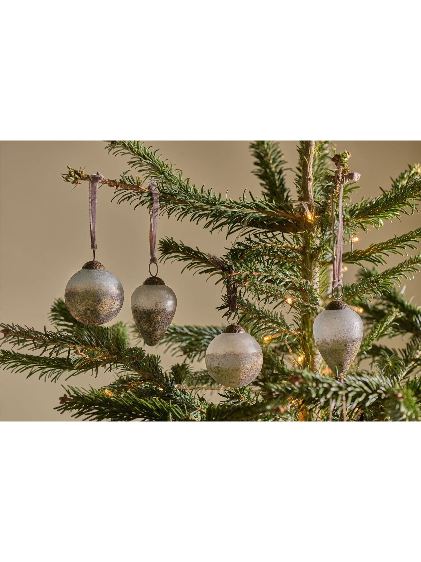 Ngolo Smoked Glass Baubles Pack Of 4