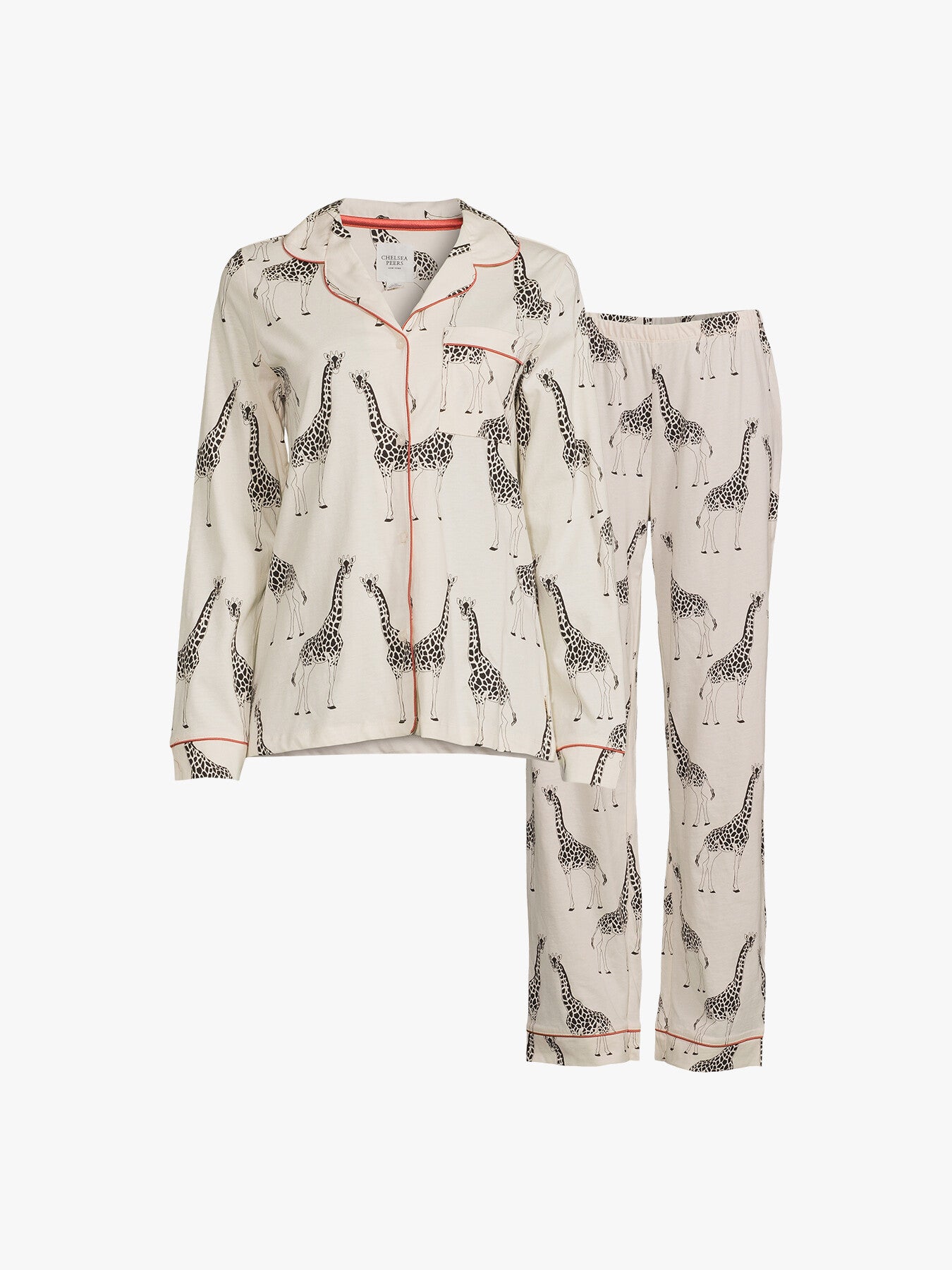 Giraffe Print Button Up Organic Long Set