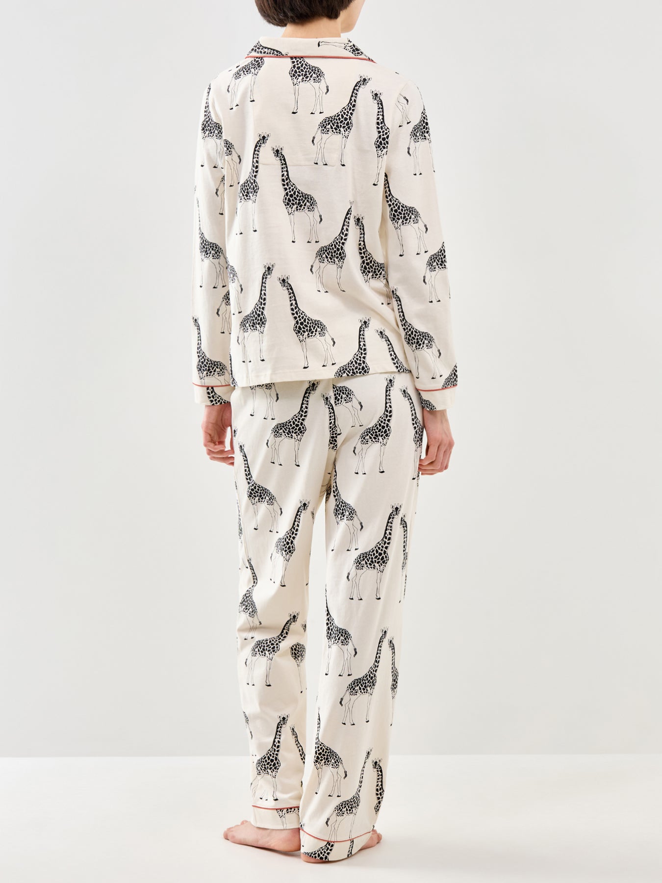 Giraffe Print Button Up Organic Long Set