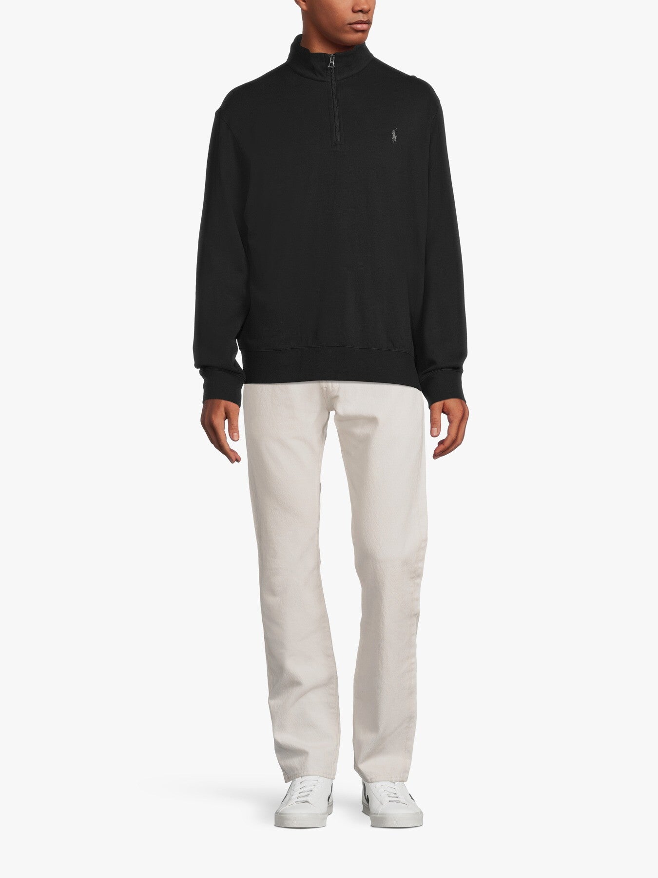 Double Knit Half Zip Sweat Black