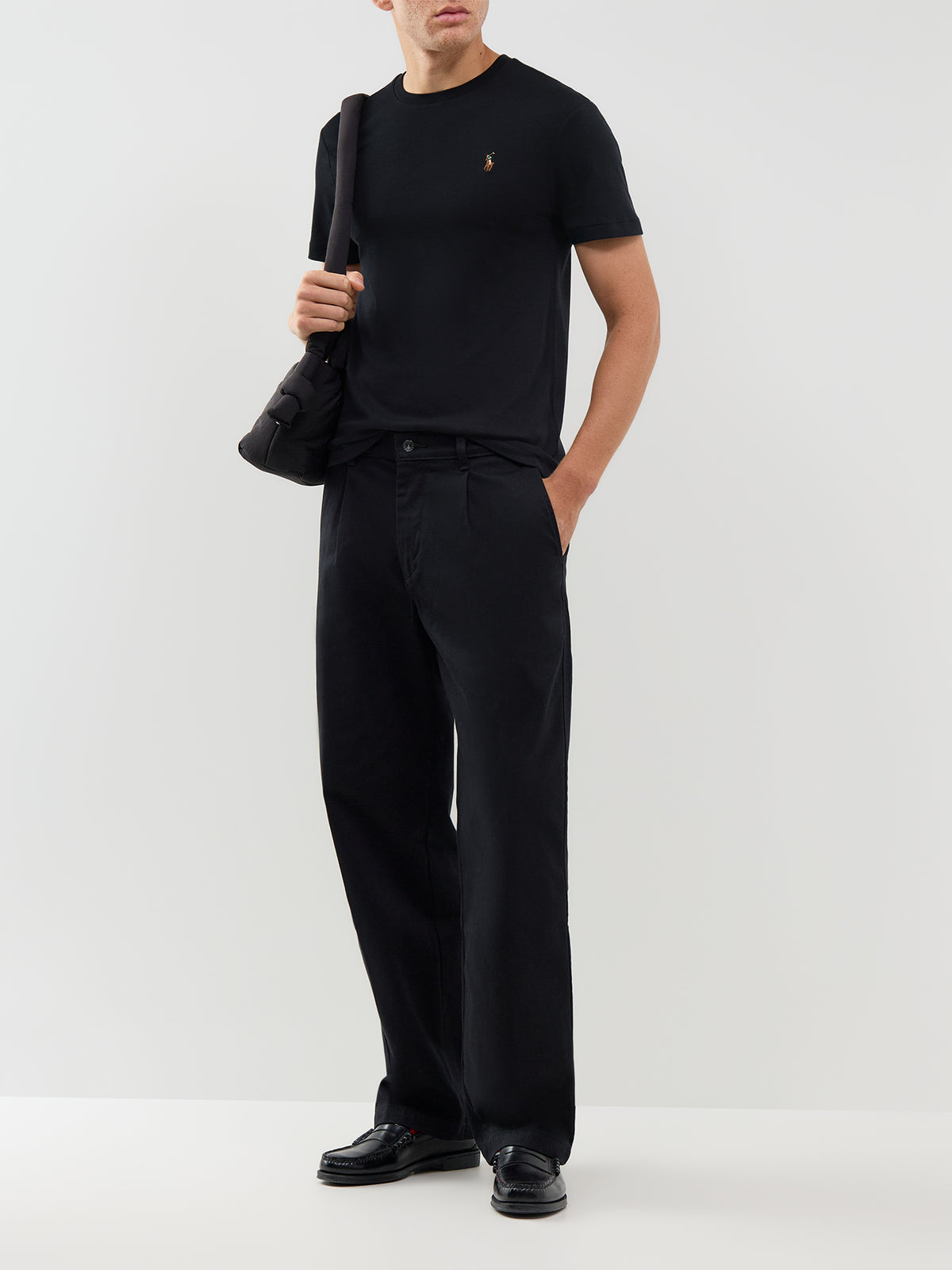 Pima Short Sleeve T-Shirt Polo Black