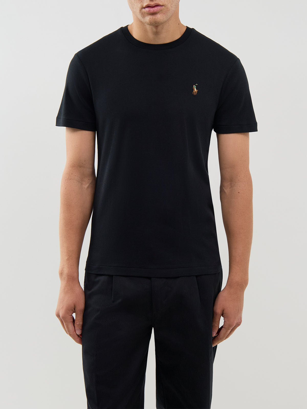 Pima Short Sleeve T-Shirt Polo Black