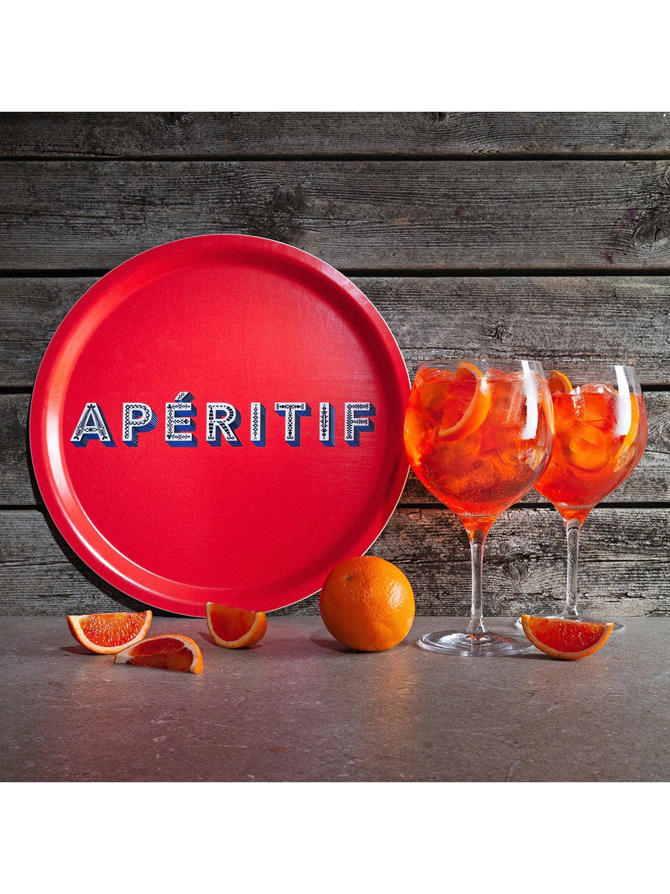 Red Apéritif Circular Tray