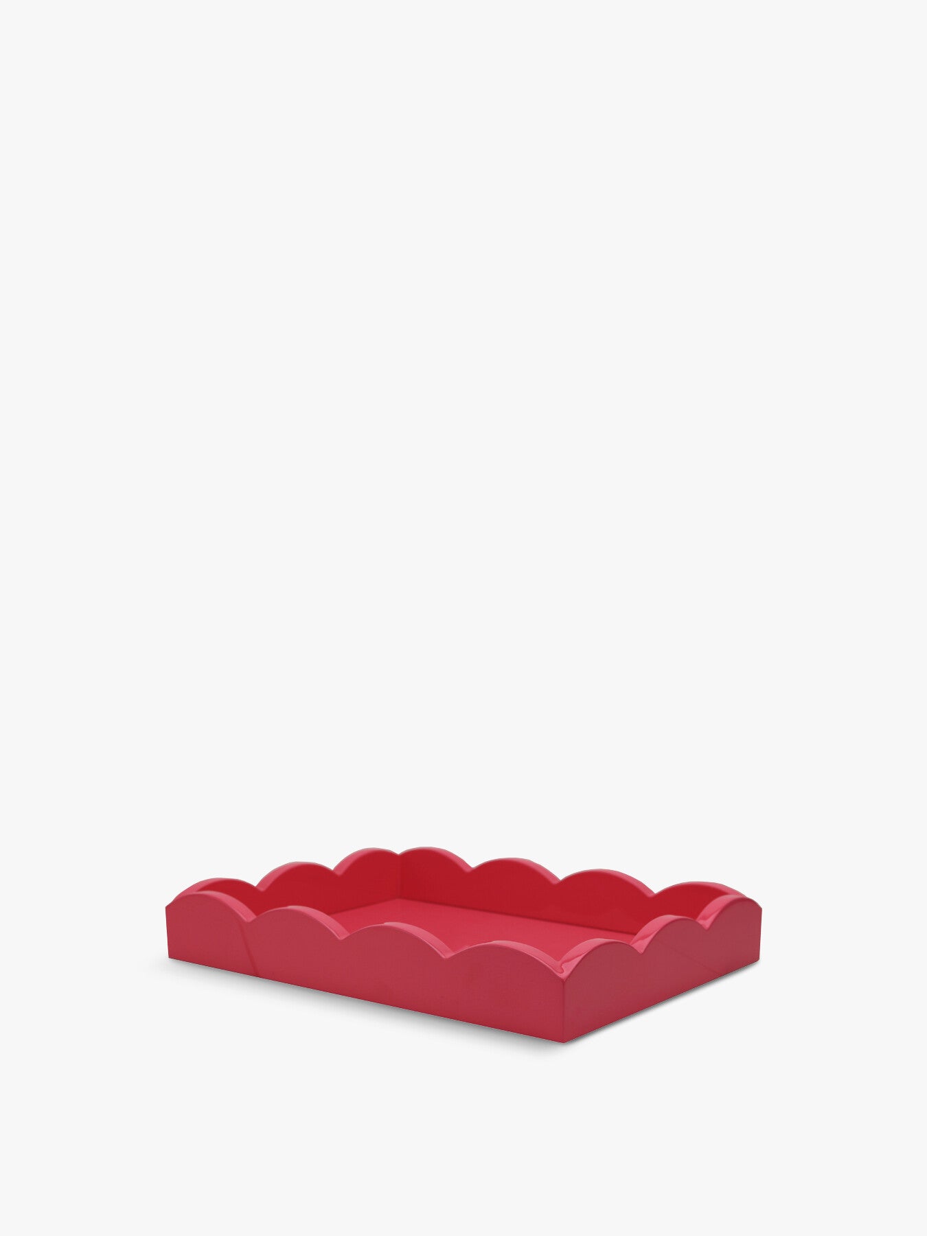 Small Watermelon Lacquered Scallop Square Tray