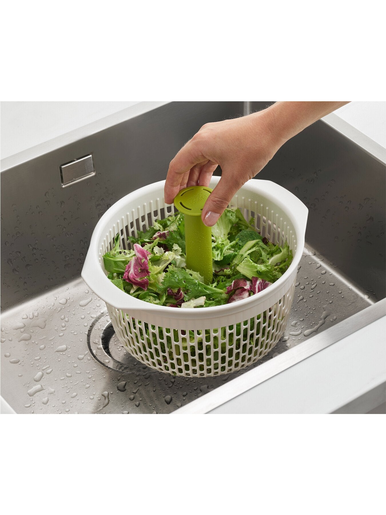 Spindola In Sink Salad Spinning Colander