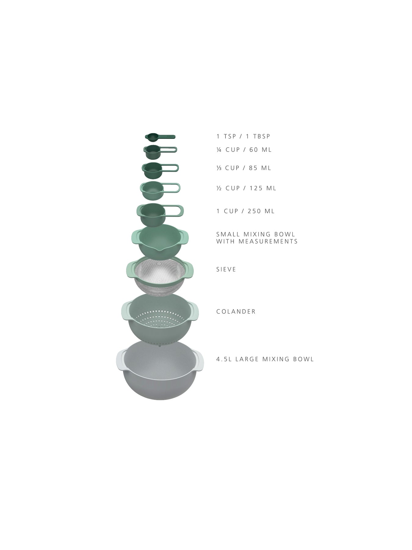 Nest 9 Plus 9 Piece Food Preparation Set Editions