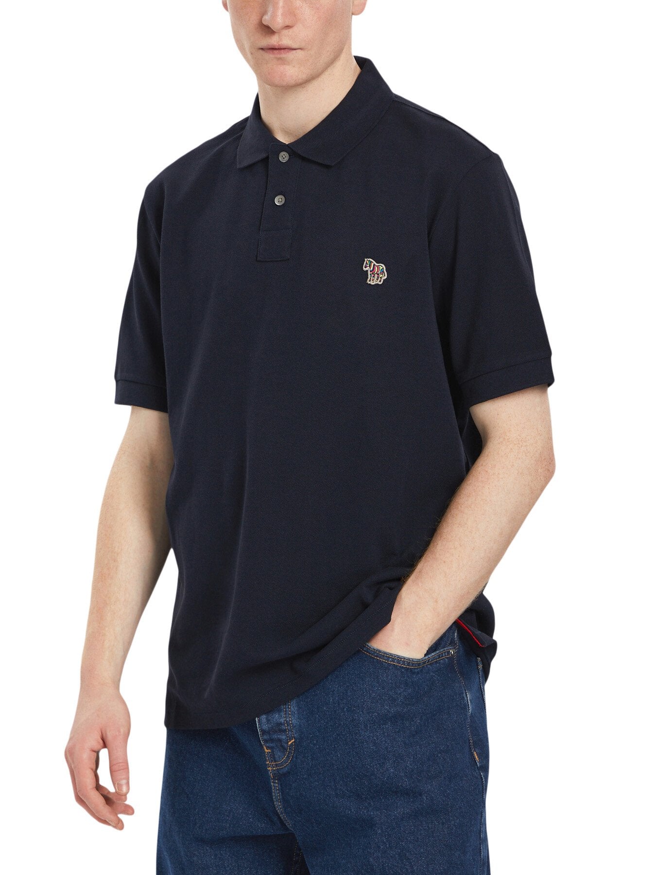 Mens Reg Fit Short Sleeve Polo Shirt Zebra