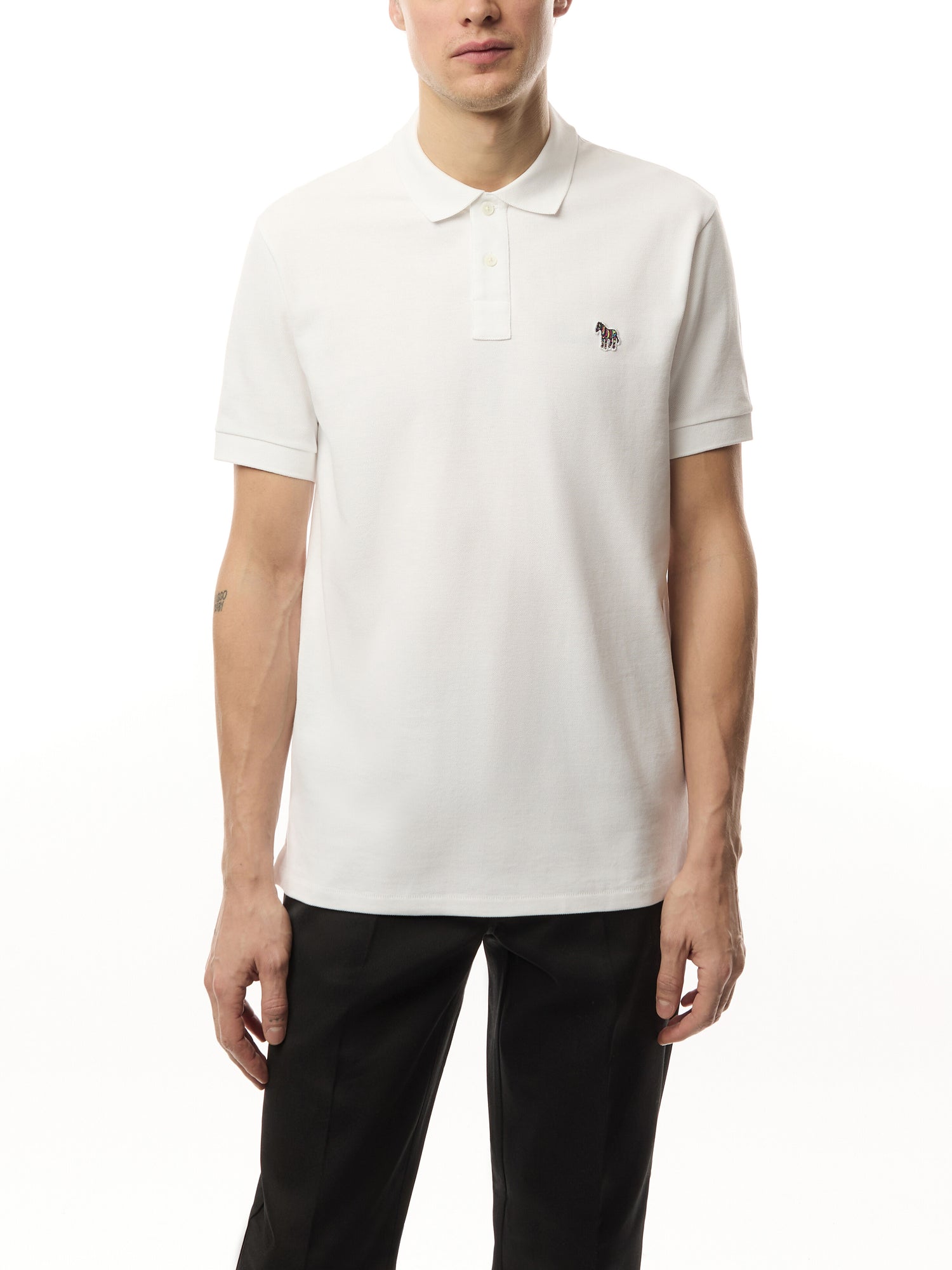 Mens Reg Fit Short Sleeve Polo Shirt Zebra