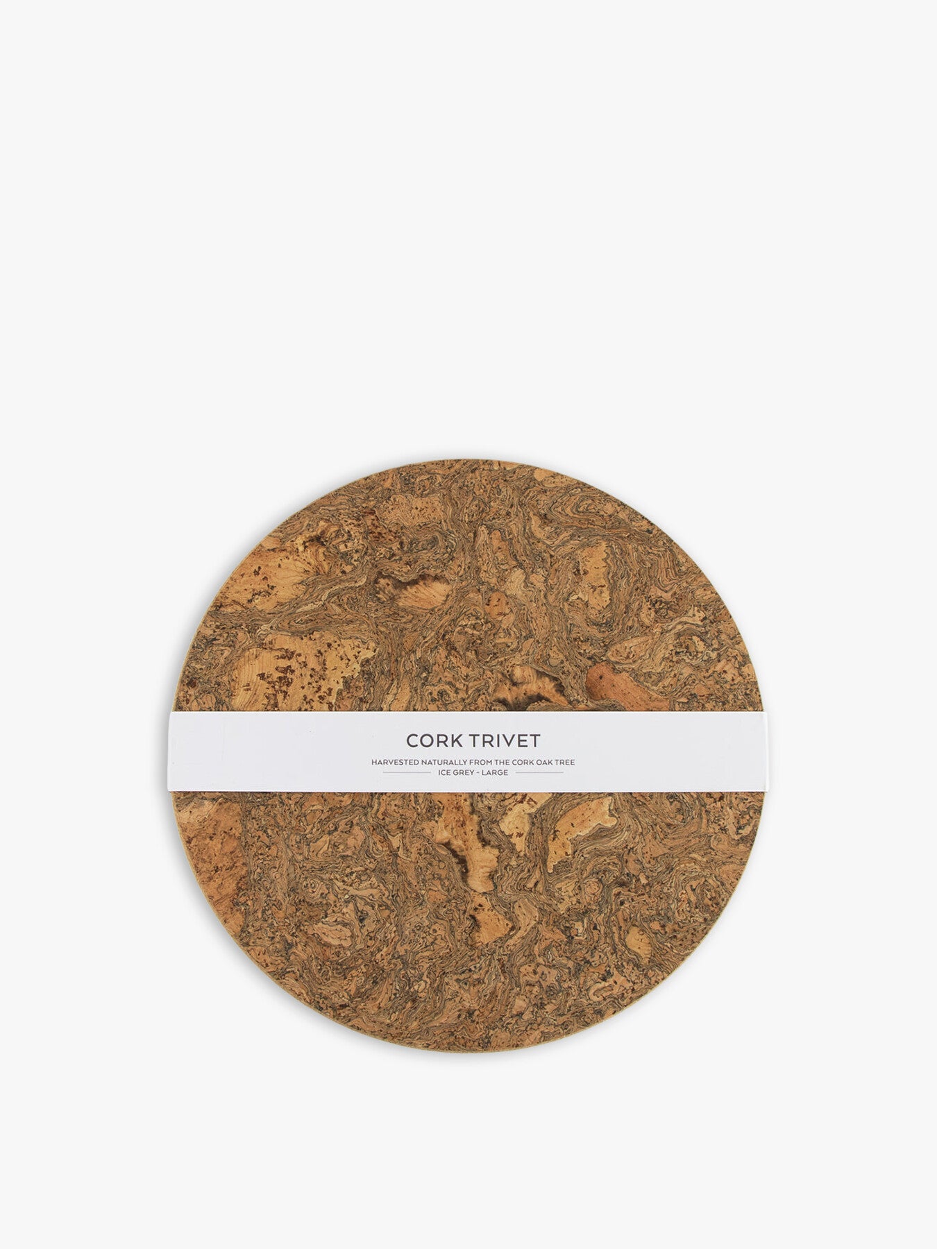 Ice Grey Cork Large Round Trivet