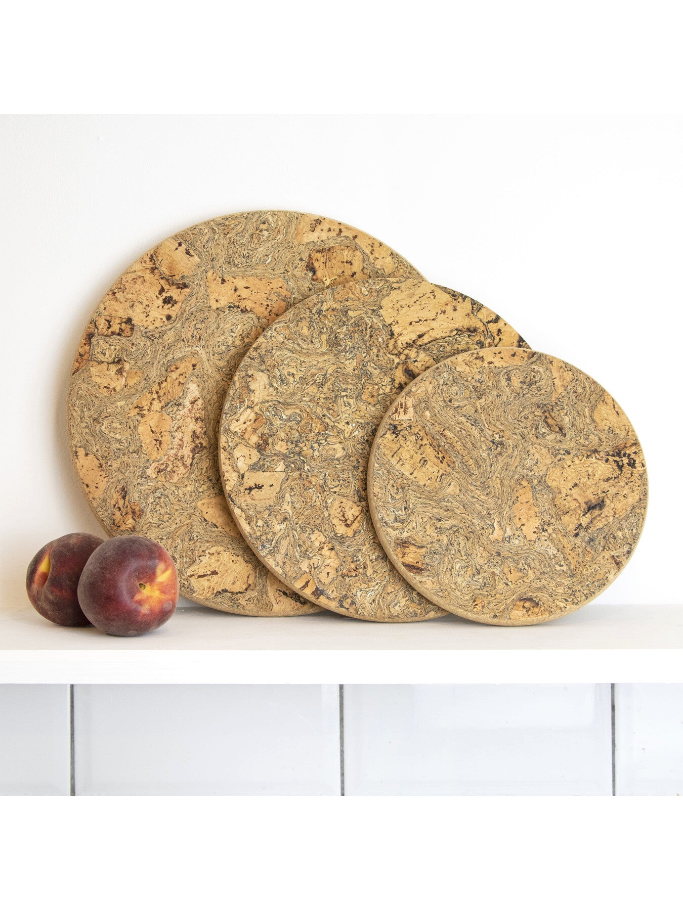 Ice Grey Cork Medium Round Trivet