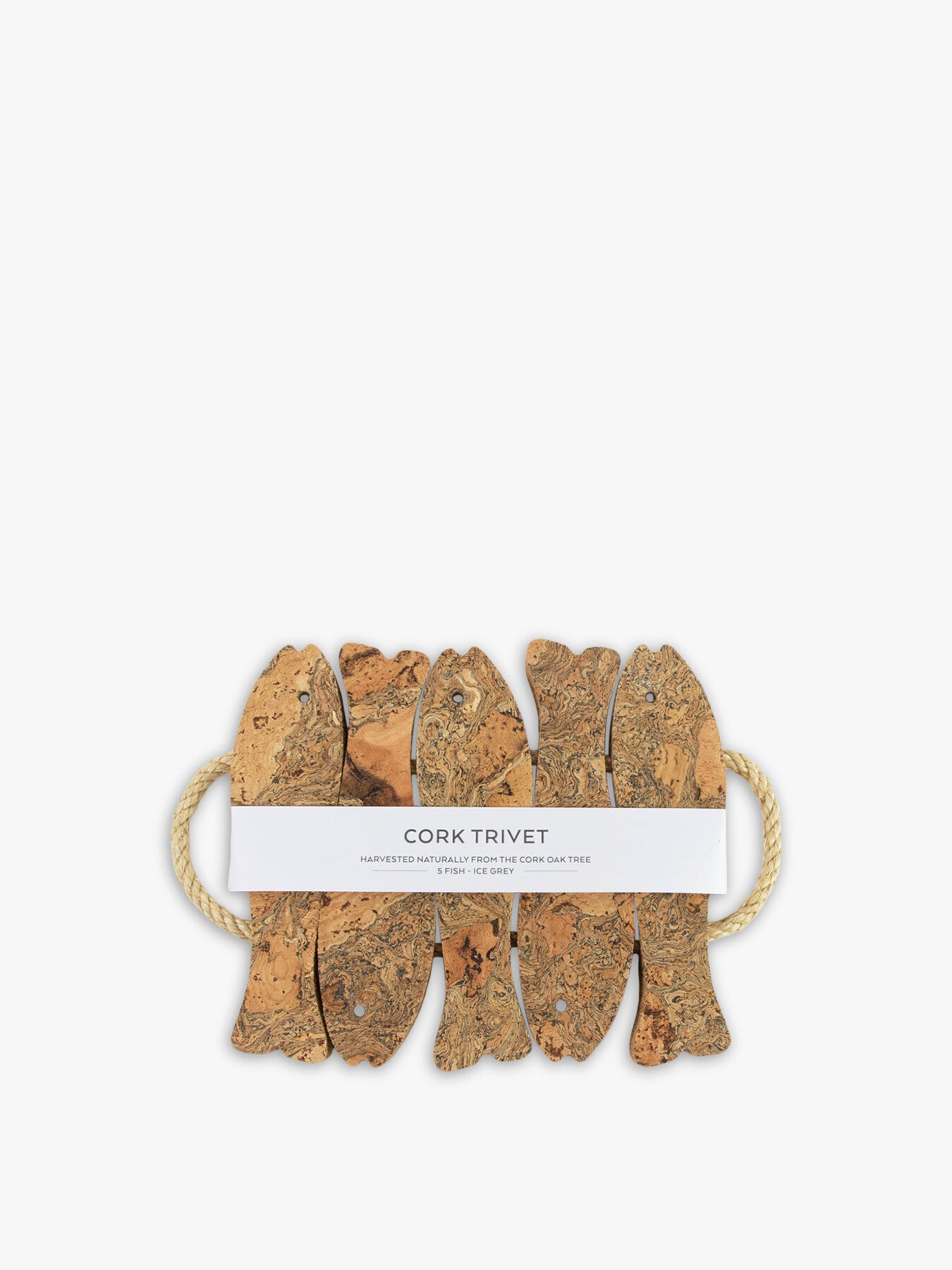 Ice Grey Cork 5 Fish Trivet
