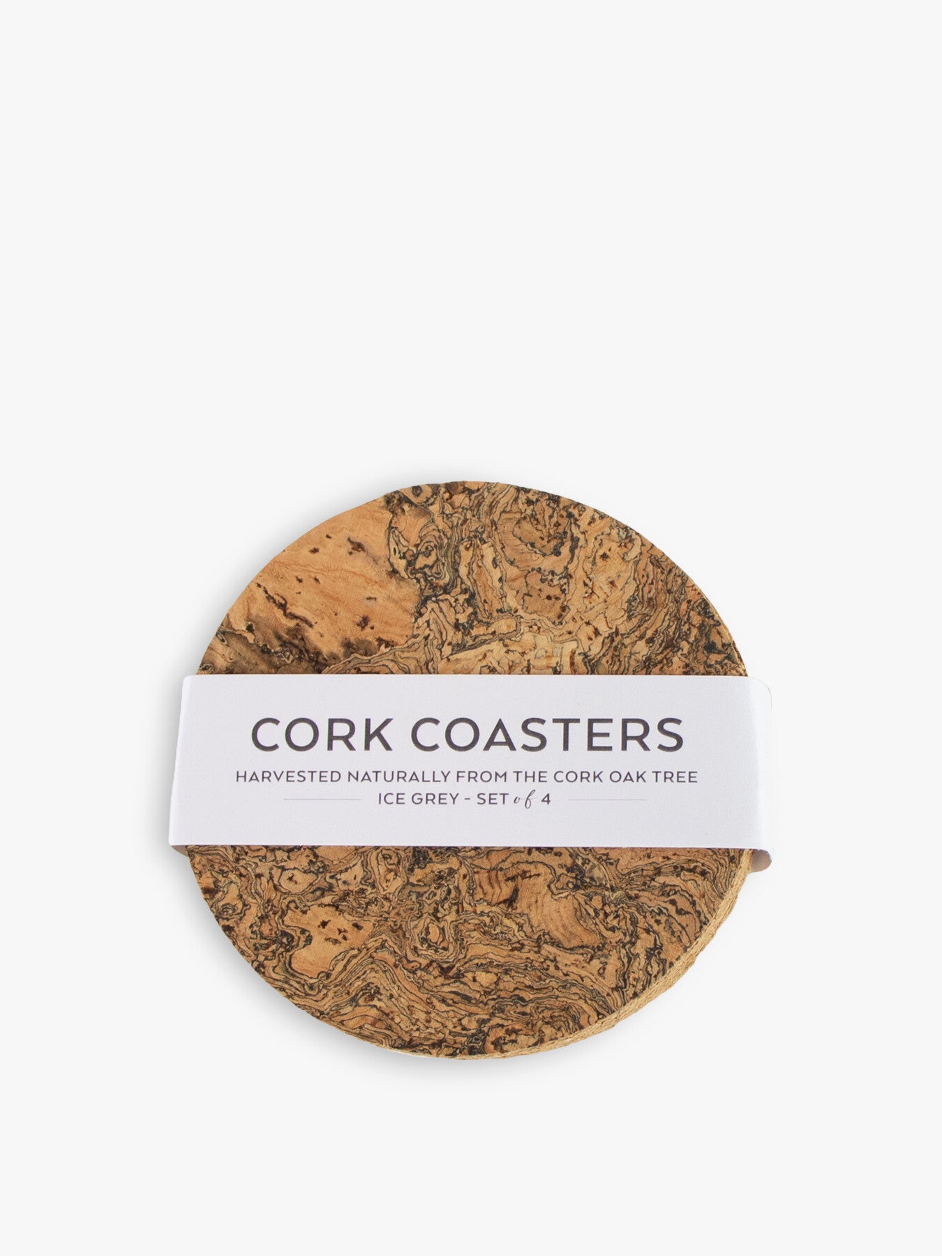 Ice Grey Cork Round Coaster Set of 4