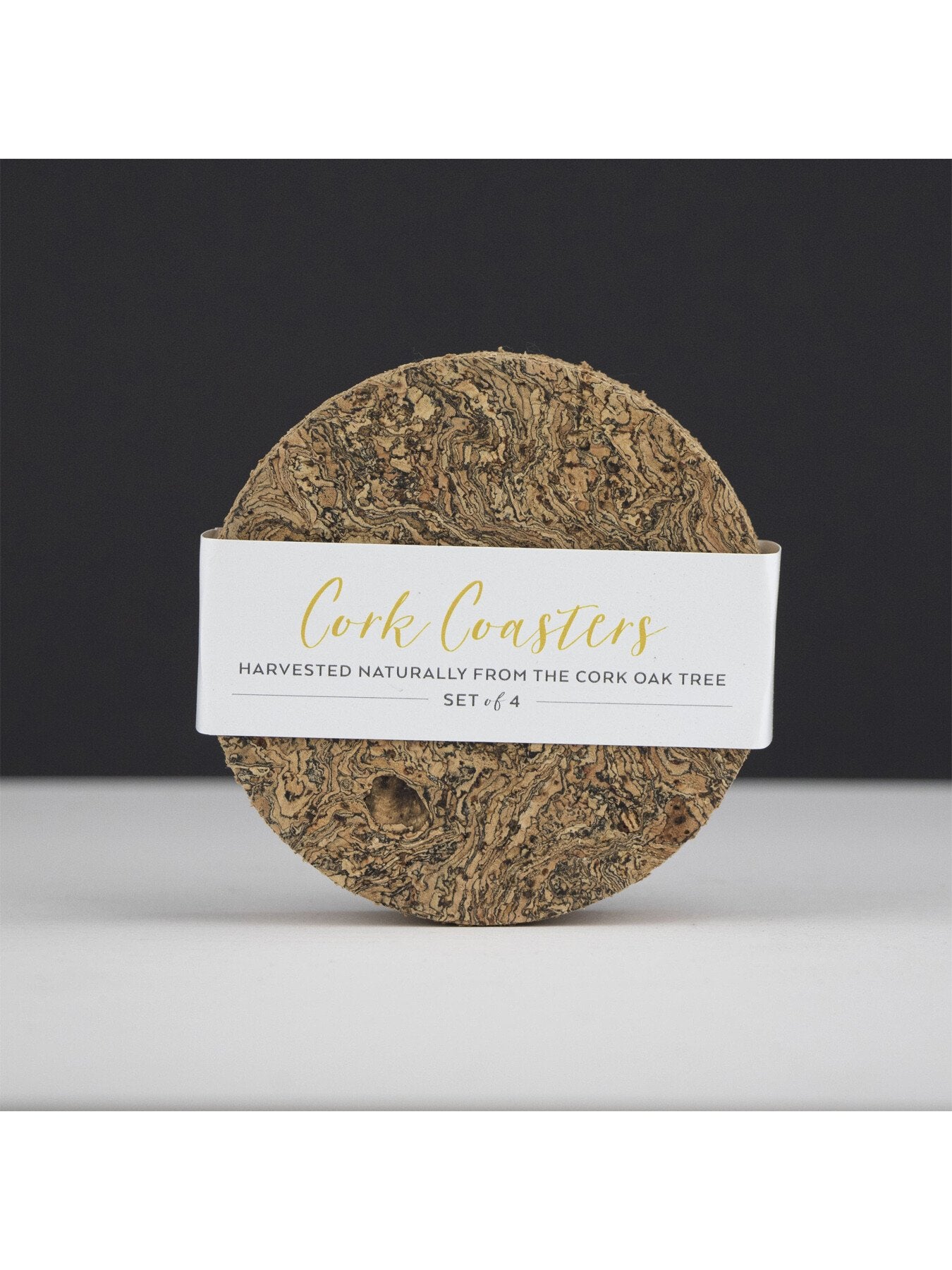 Ice Grey Cork Round Coaster Set of 4