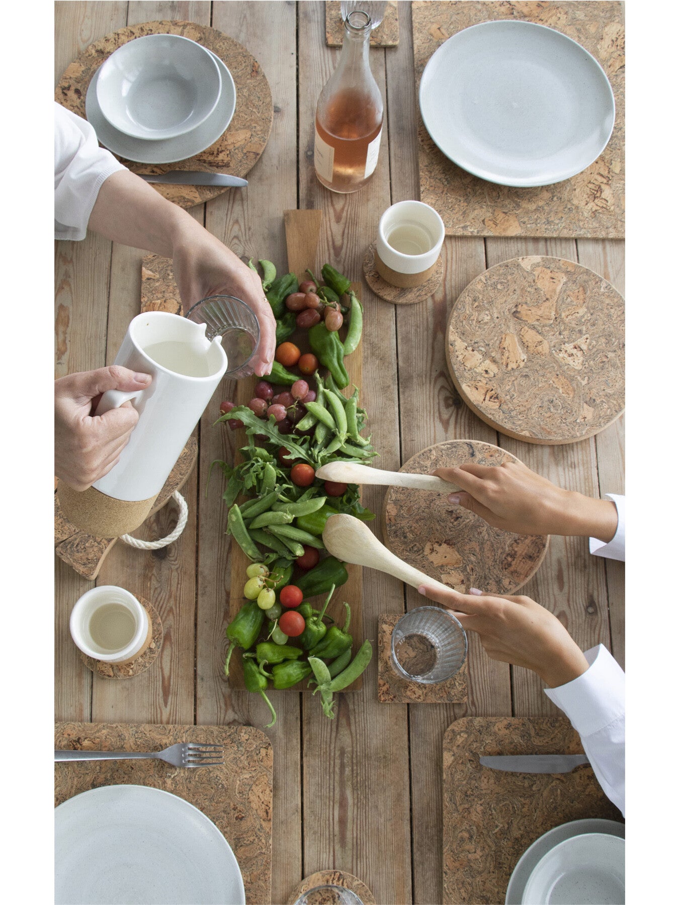 Ice Grey Cork Round Coaster Set of 4