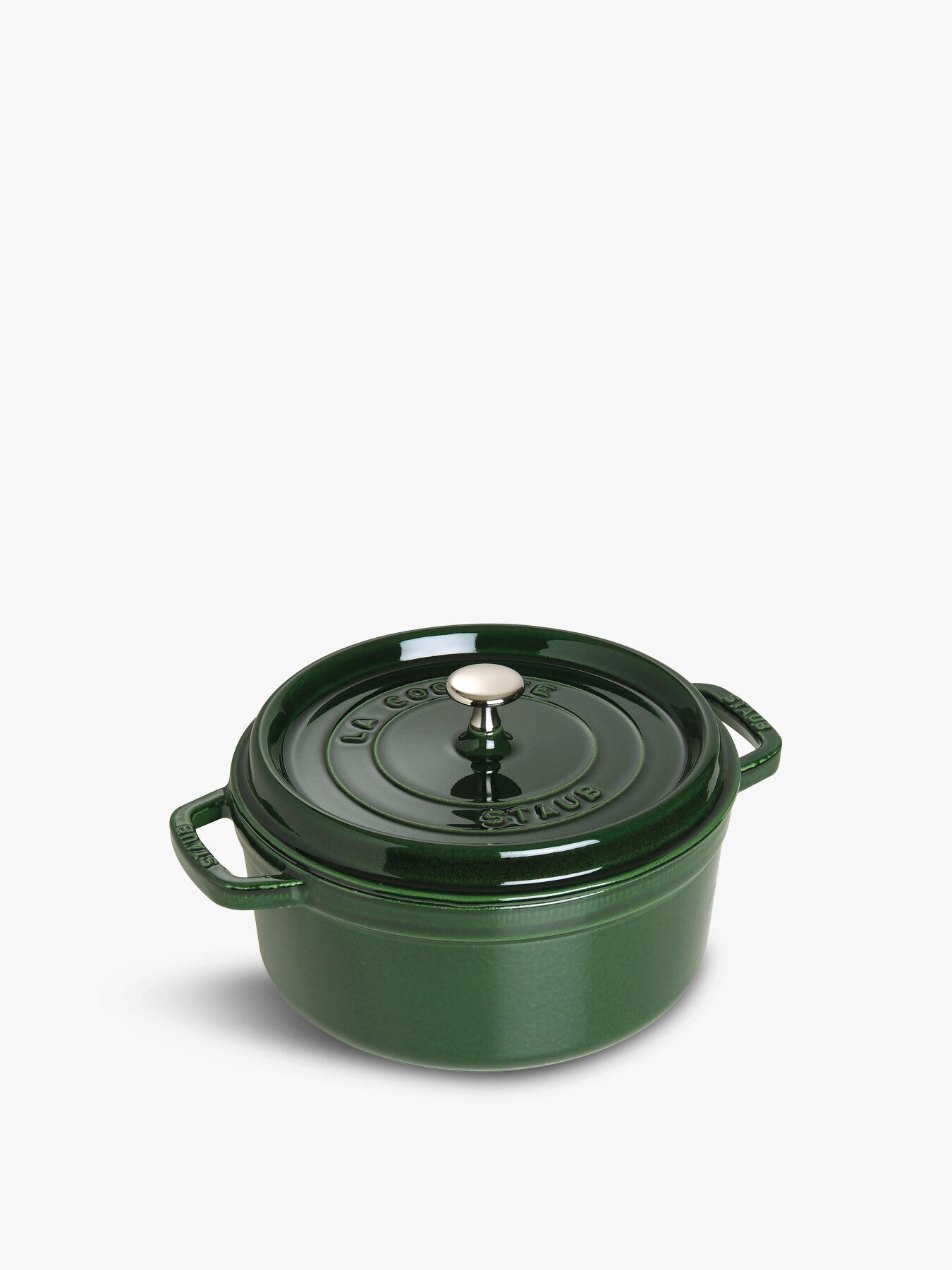Round Cast Iron Cocotte 26cm Basil Green
