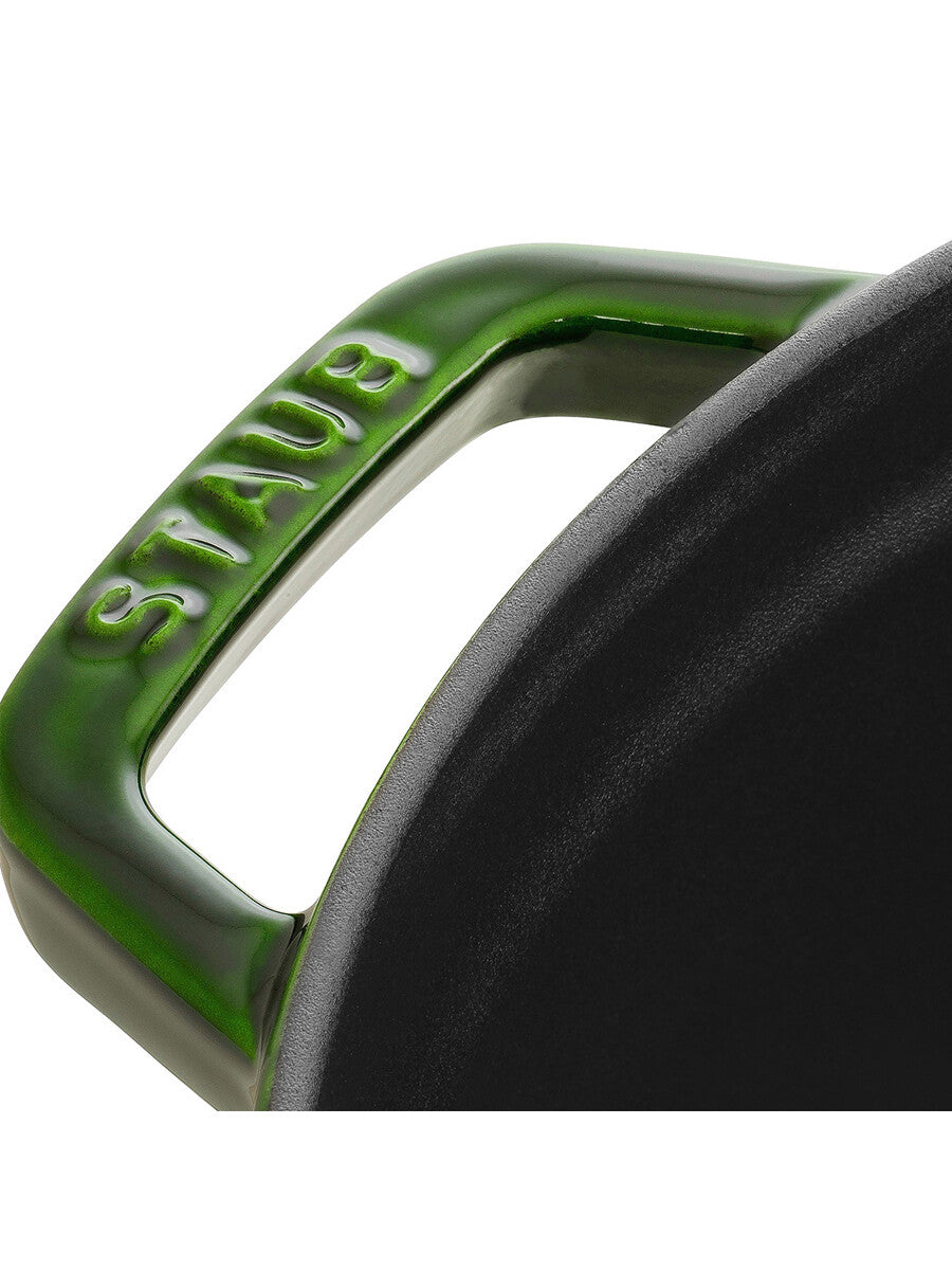 Round Cast Iron Cocotte 26cm Basil Green