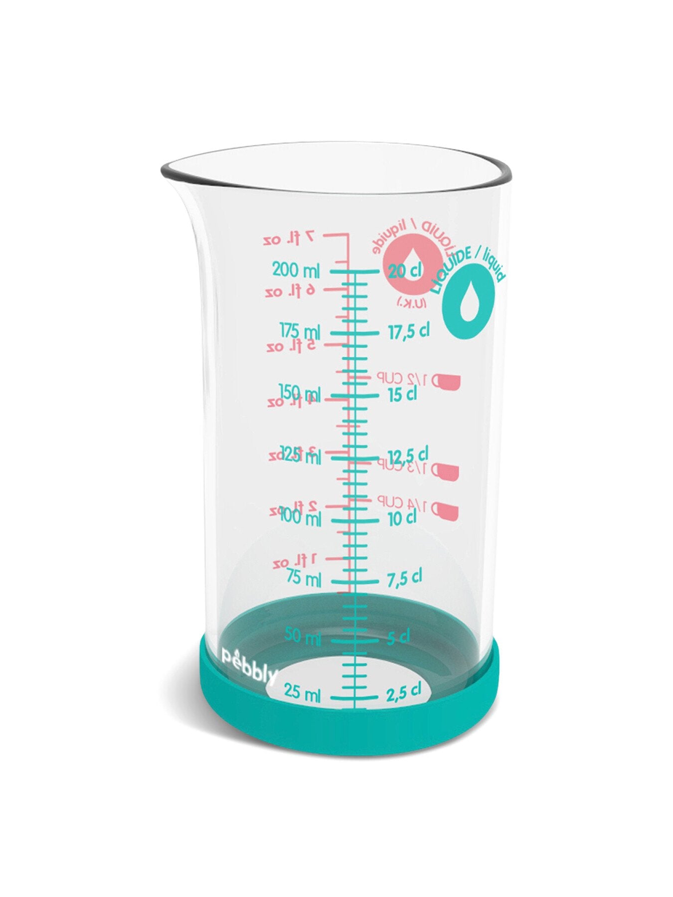 Glass Precision Measuring Jug with Silicone Base 200ml