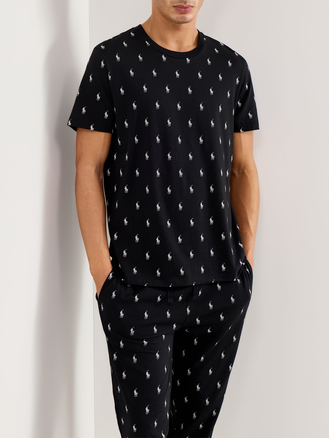 Short Sleeve Crew Sleep Top Black