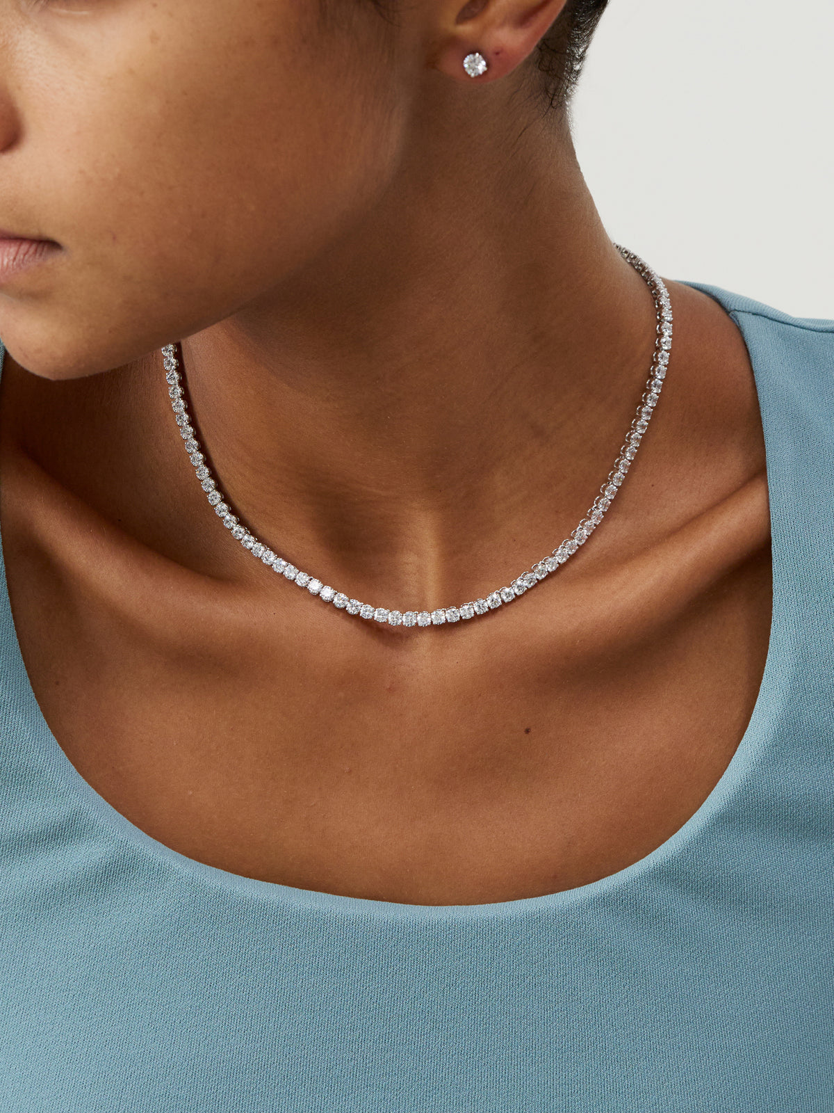 Matrix Tennis set White/Rhodium plated