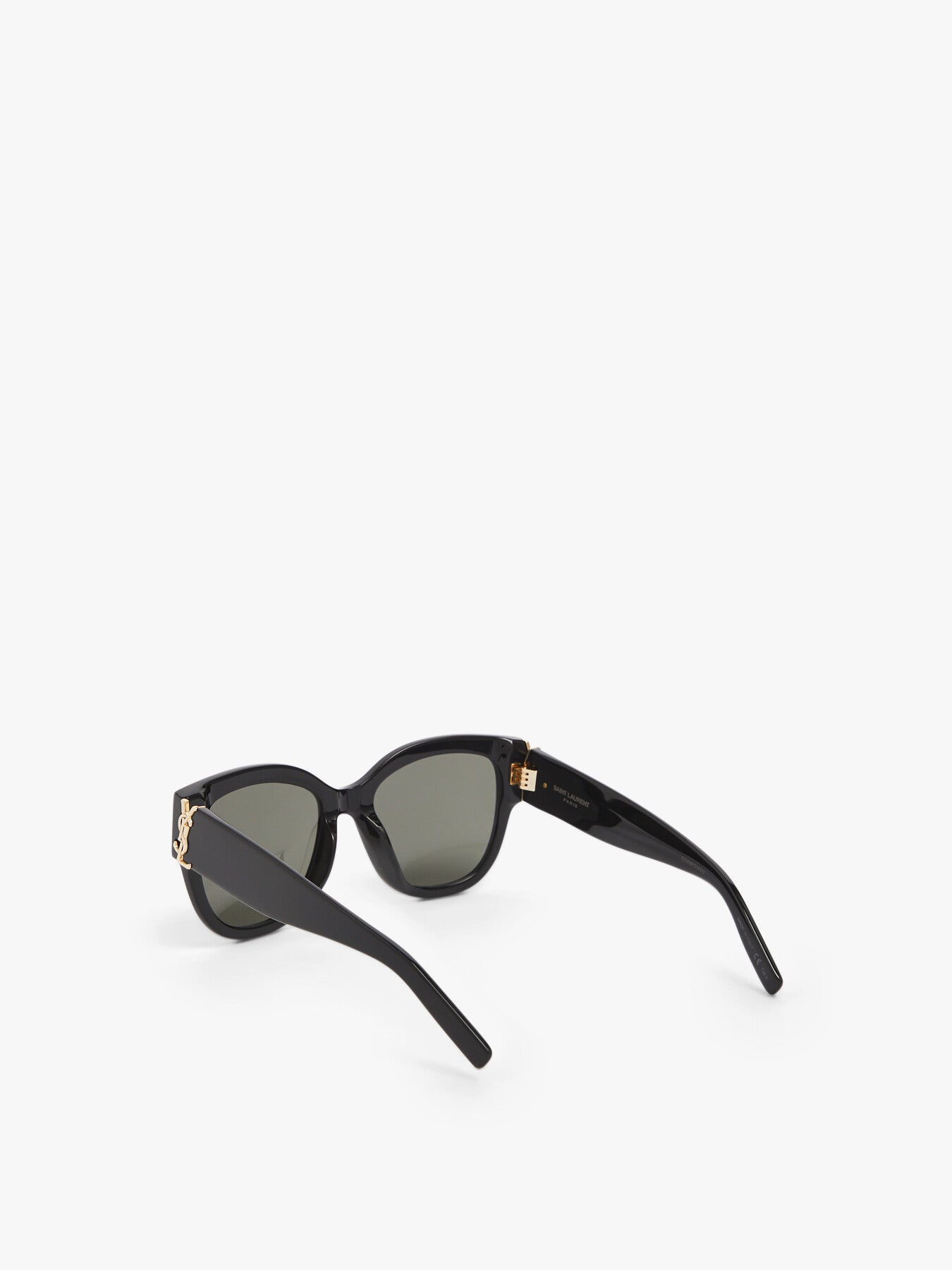 SLM95 Oversized Acetate YSL Logo Black Sunglasses