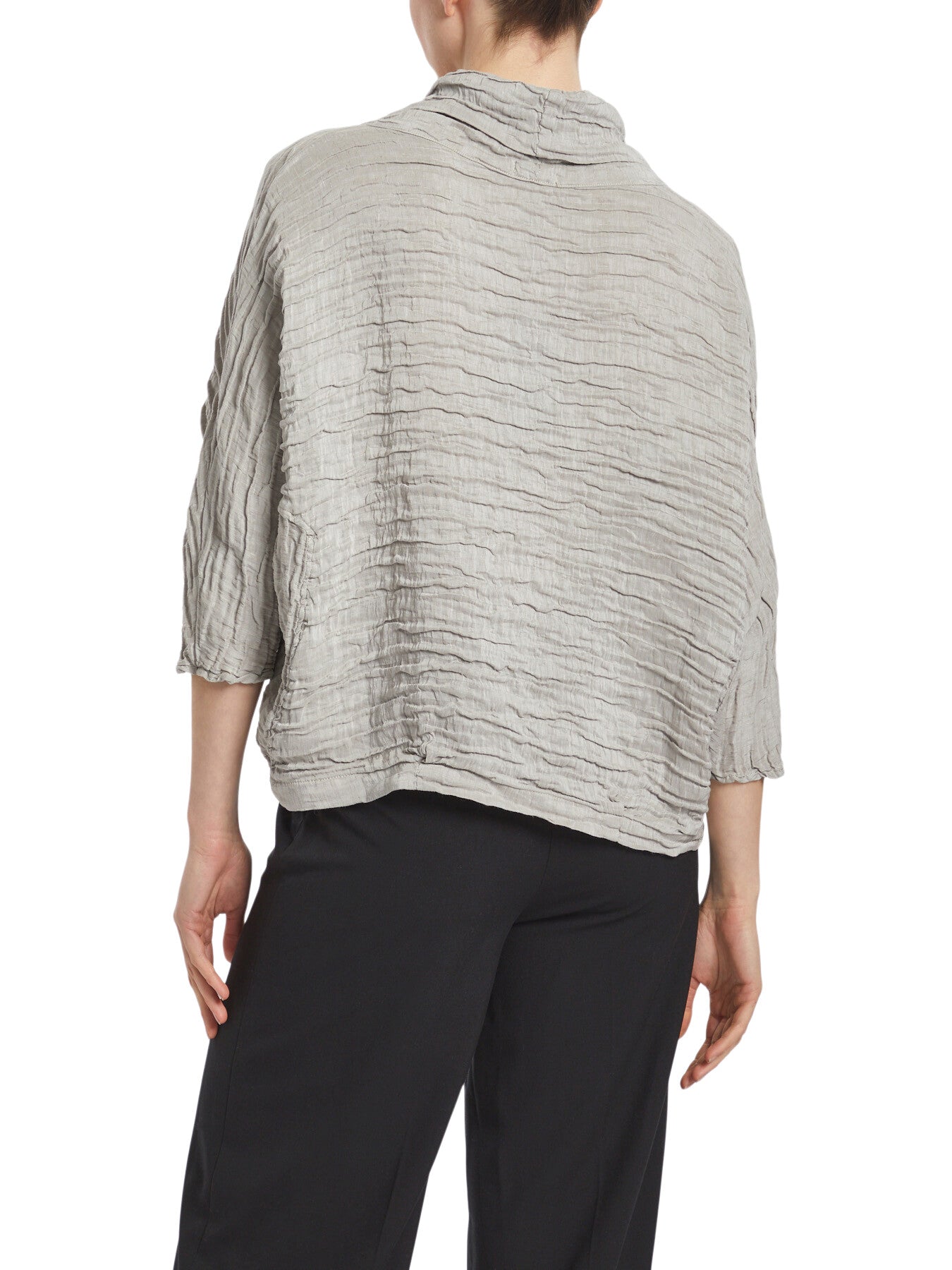 Cowl Neck Silk Crinkle Blouse