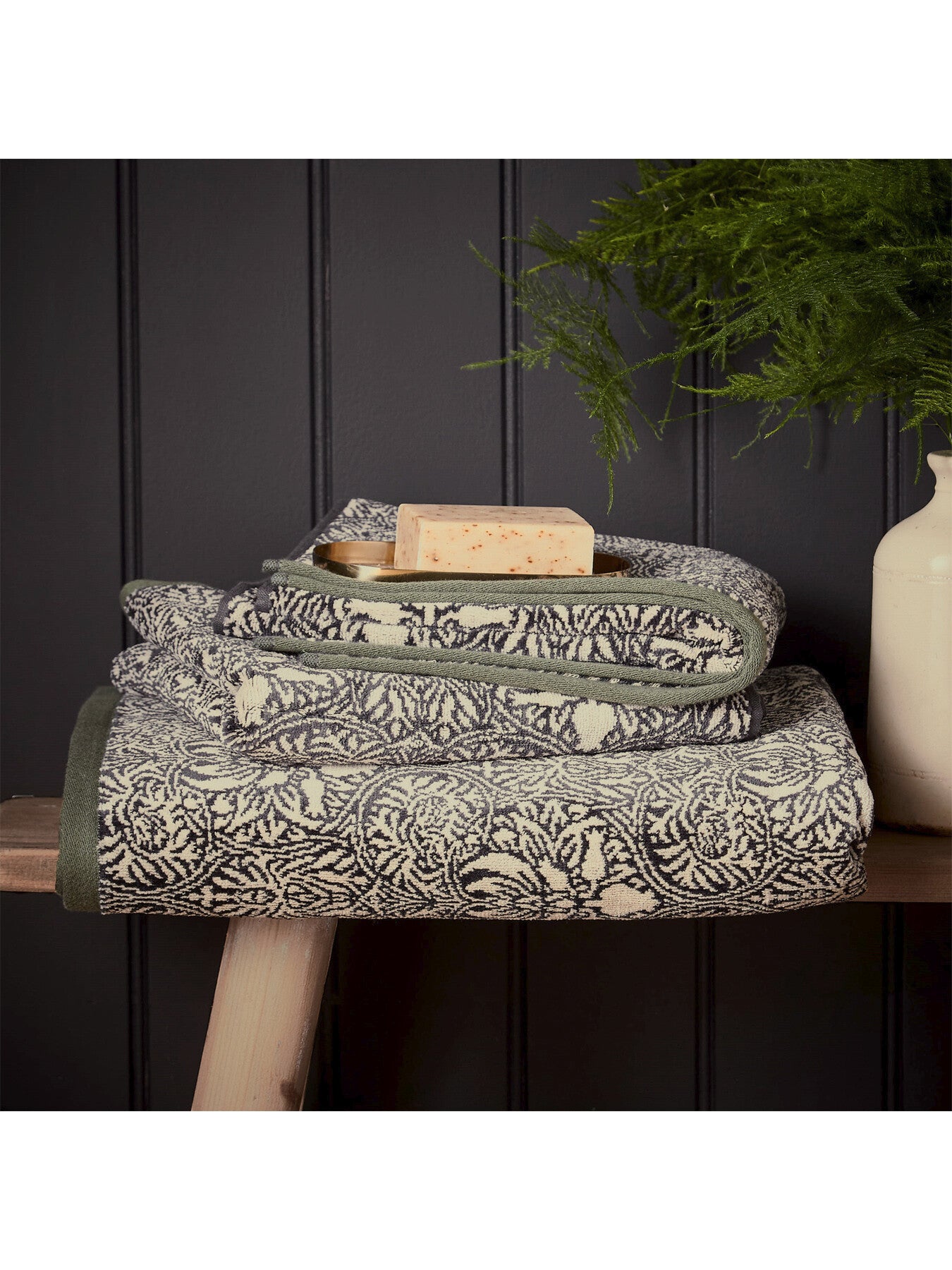 Crown Imperial Bath Towel Charcoal