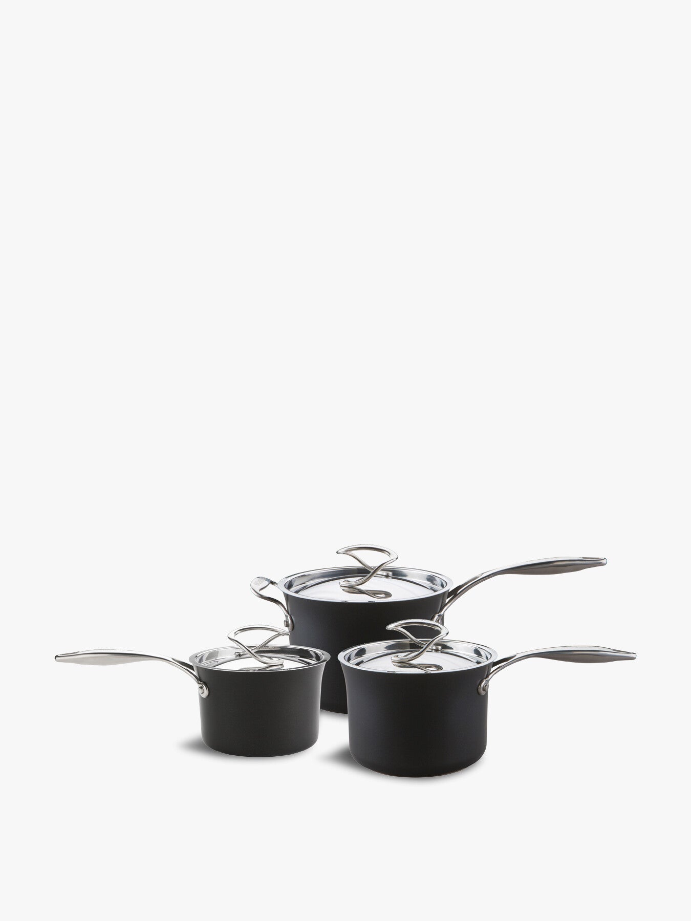 Style Hard Anodised 3 Piece Saucepan Set