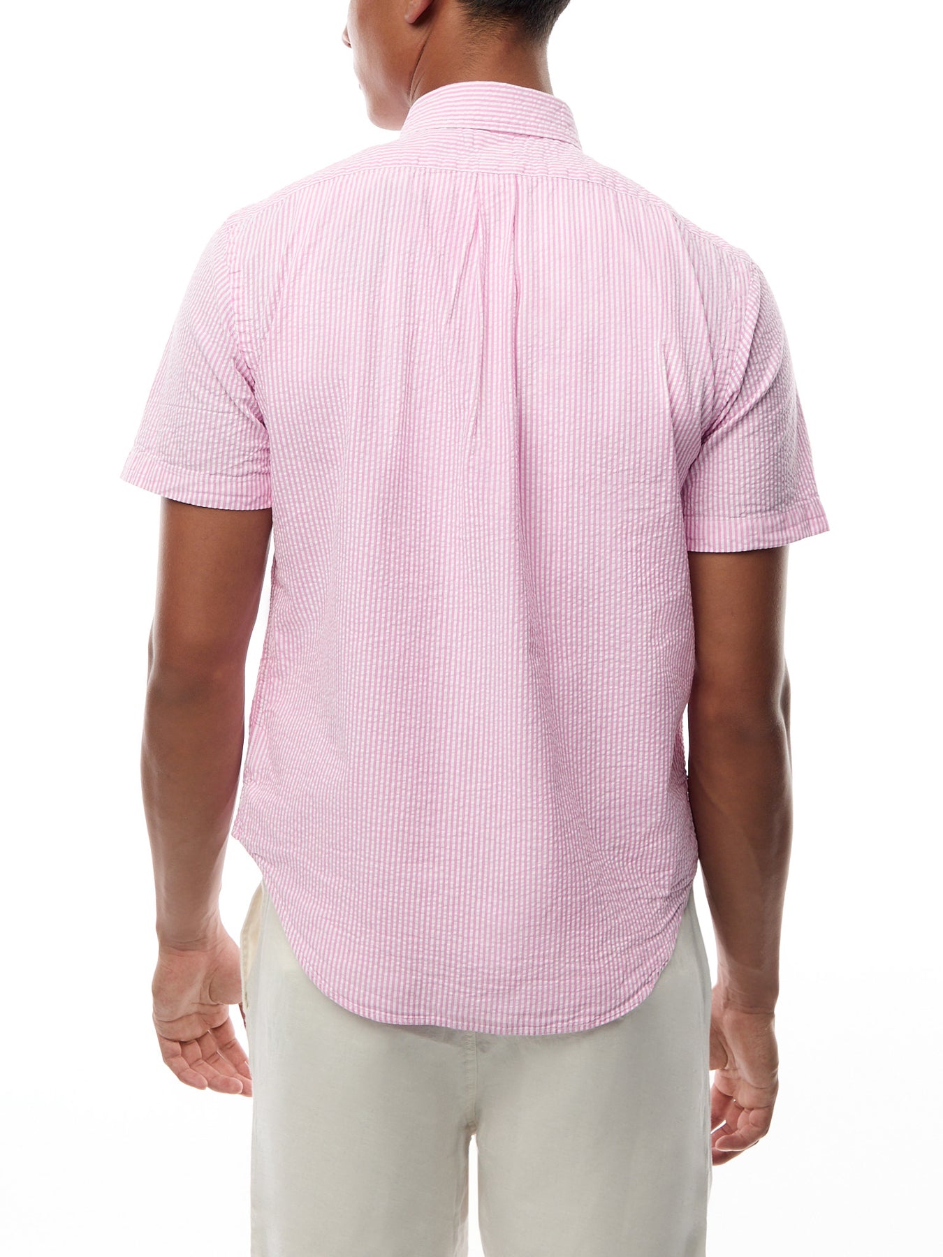 Seersucker Stripe Short Sleeves Shirt