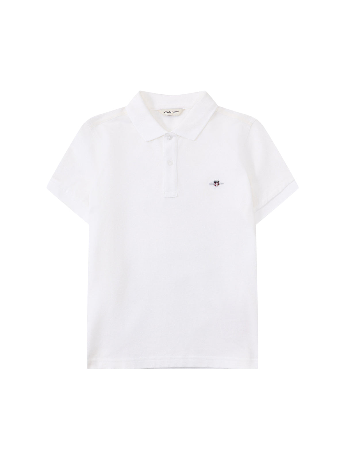 Cotton Shield Short-Sleeved Piqué Polo Shirt - White