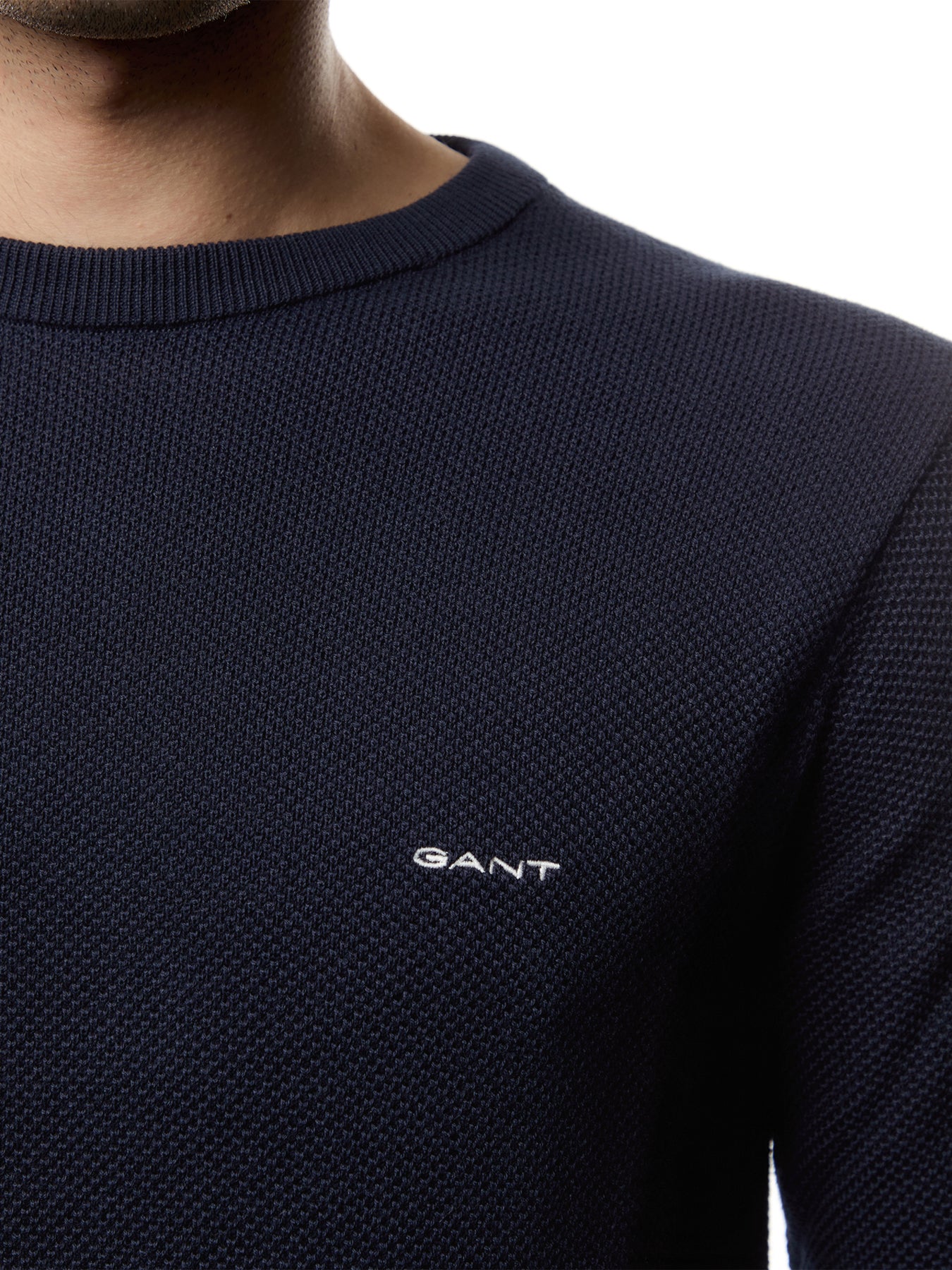 Cotton Pique Crew Neck Knit