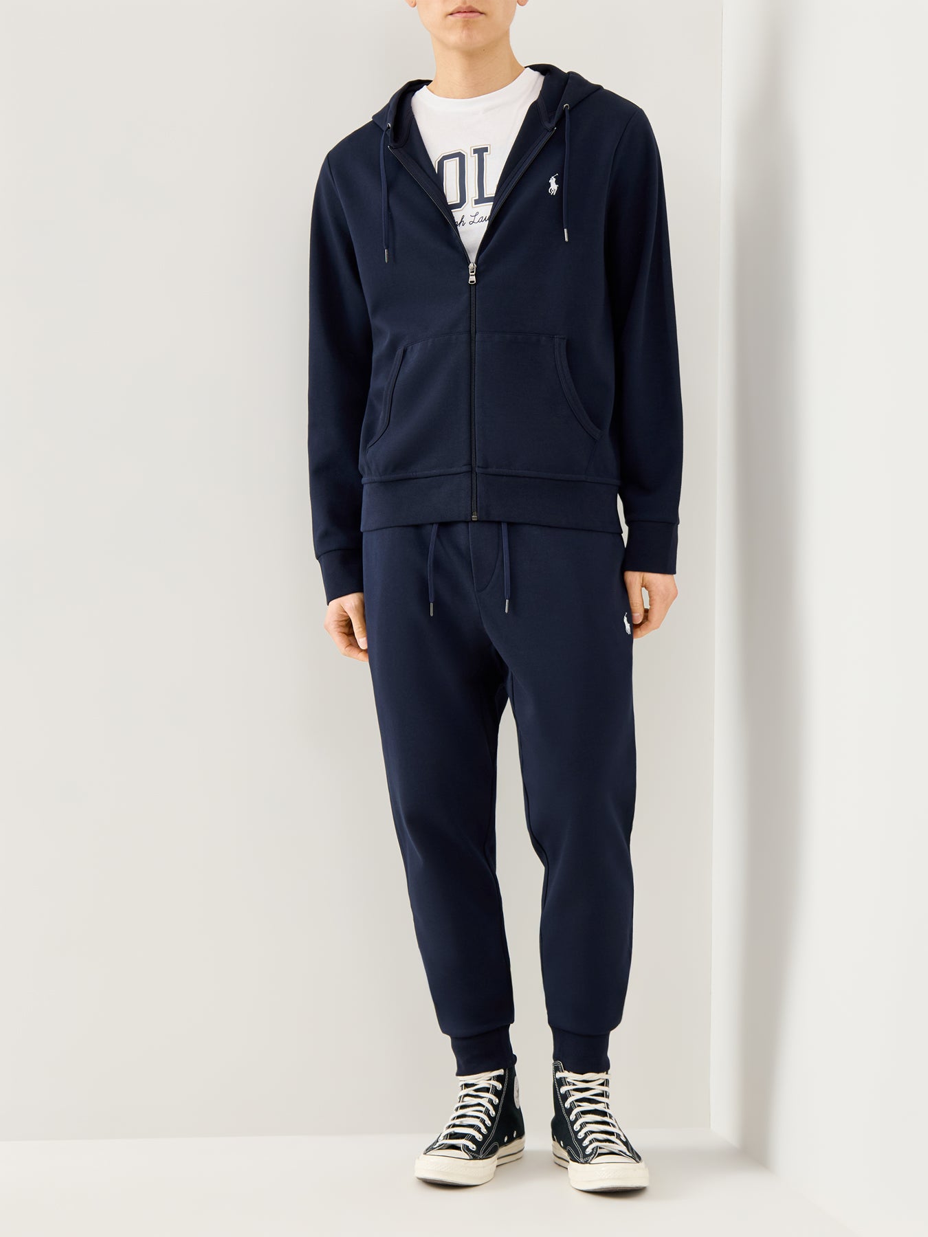 Double Knit Zip Up Hoodie Aviator Navy