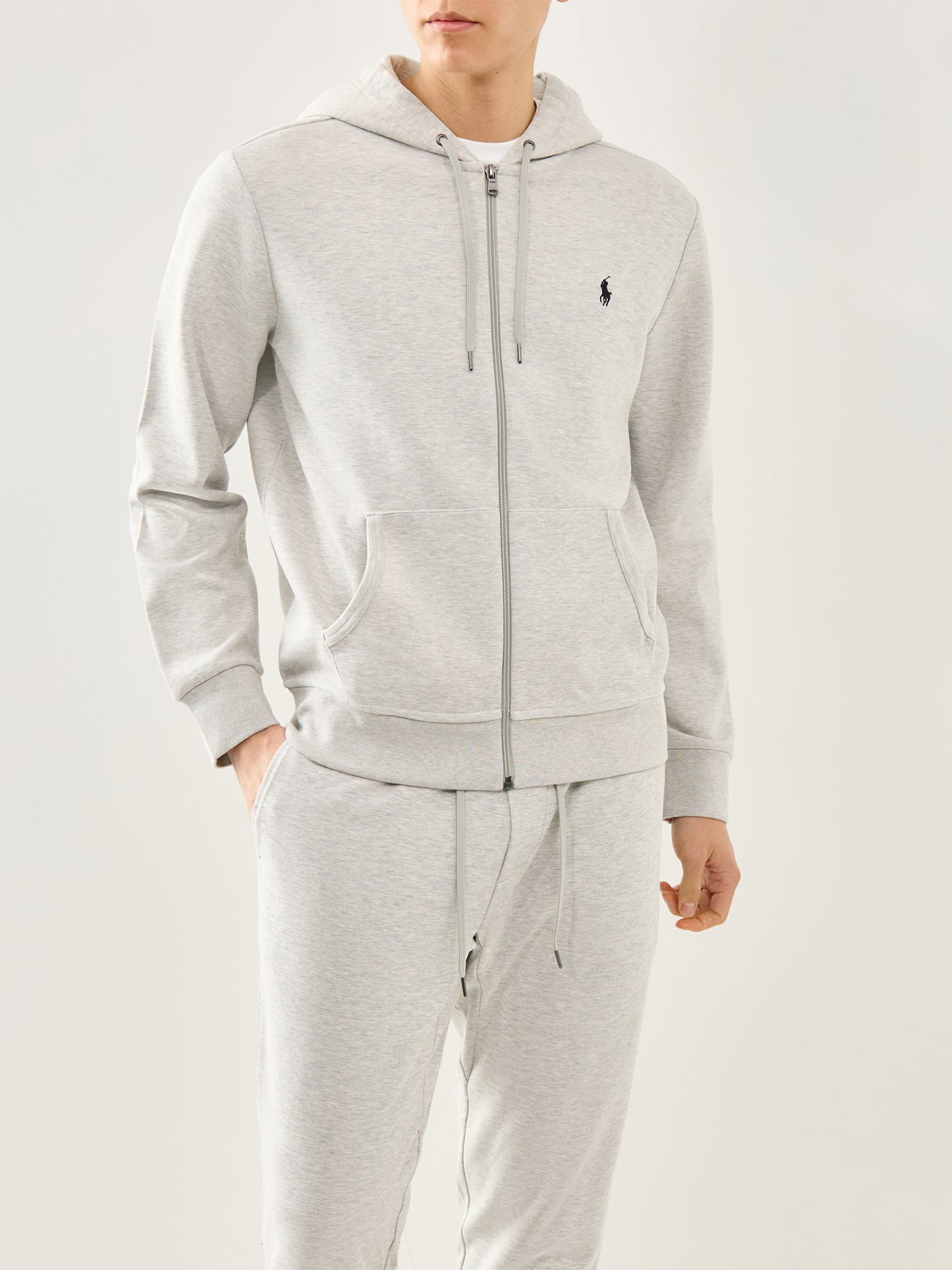 Double Knit Zip Up Hoodie Lt Sport Heather