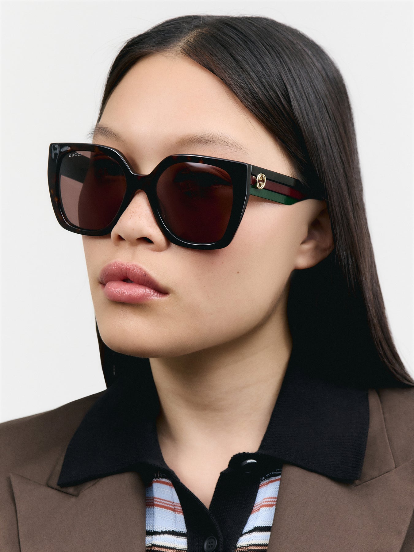 GG1300S Gucci Stripe Recycled Acetate Sunglasses